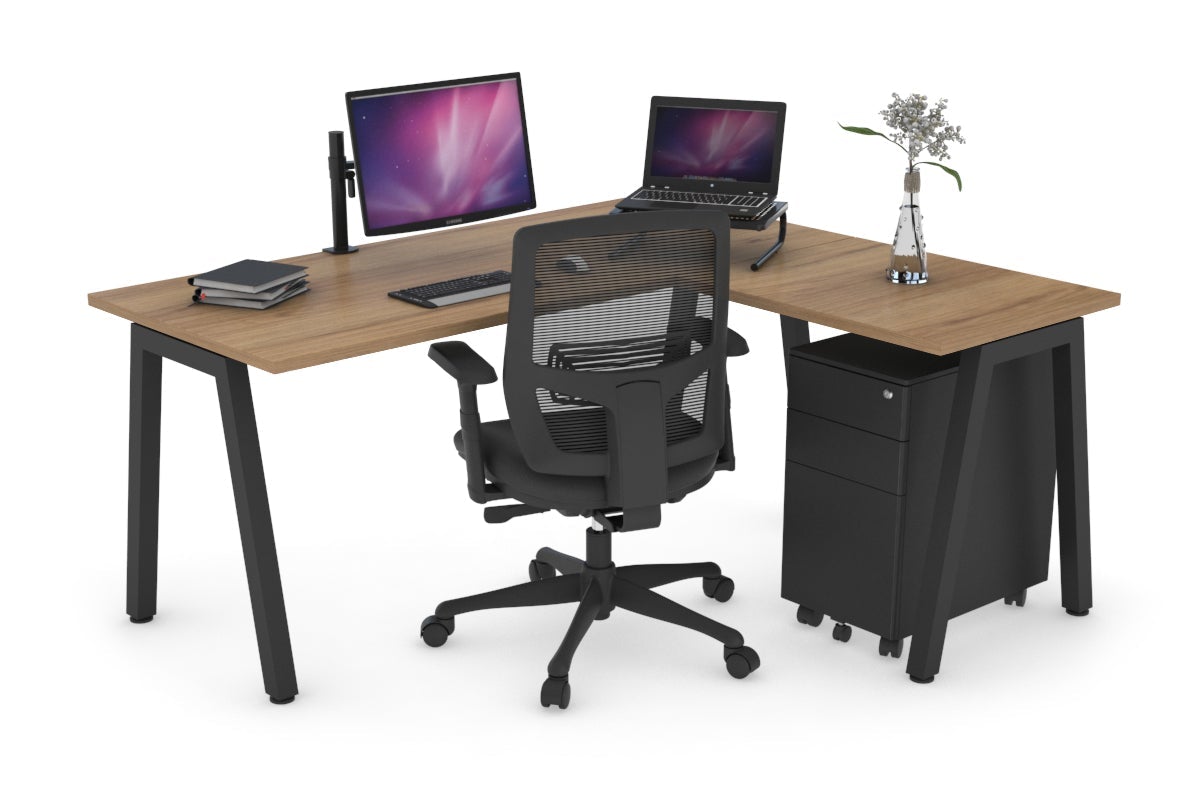 L-Shaped Corner Office Desk with Quadro A Legs - 1800L x 1700W - Modern Ergonomic Workstation for Home Office, Gaming & Study Spaces