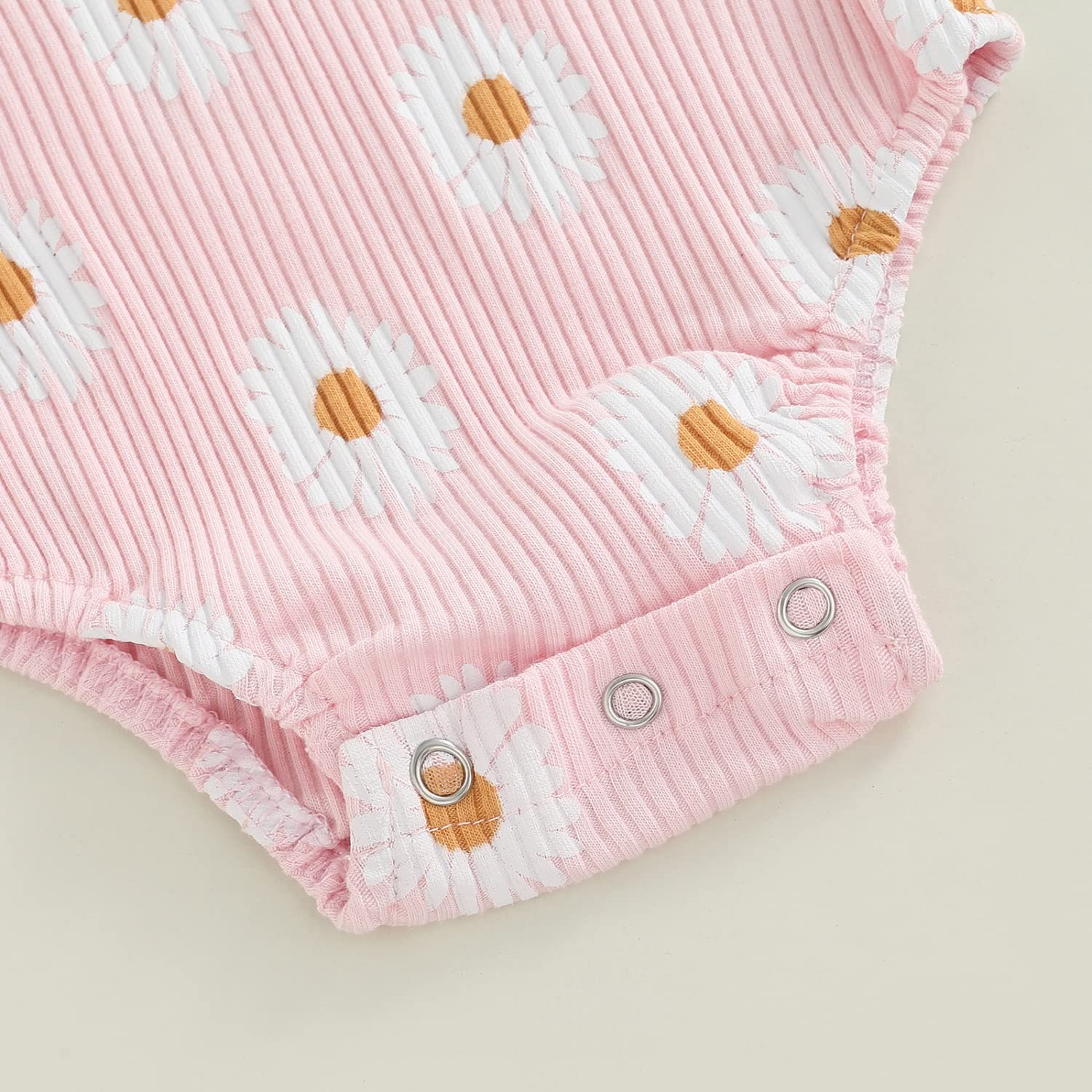 Adorable Floral Baby Girl Onesie - Soft Ribbed Cotton Romper for Newborns & Infants | Perfect for Summer Outfits, Photo Shoots & Playtime