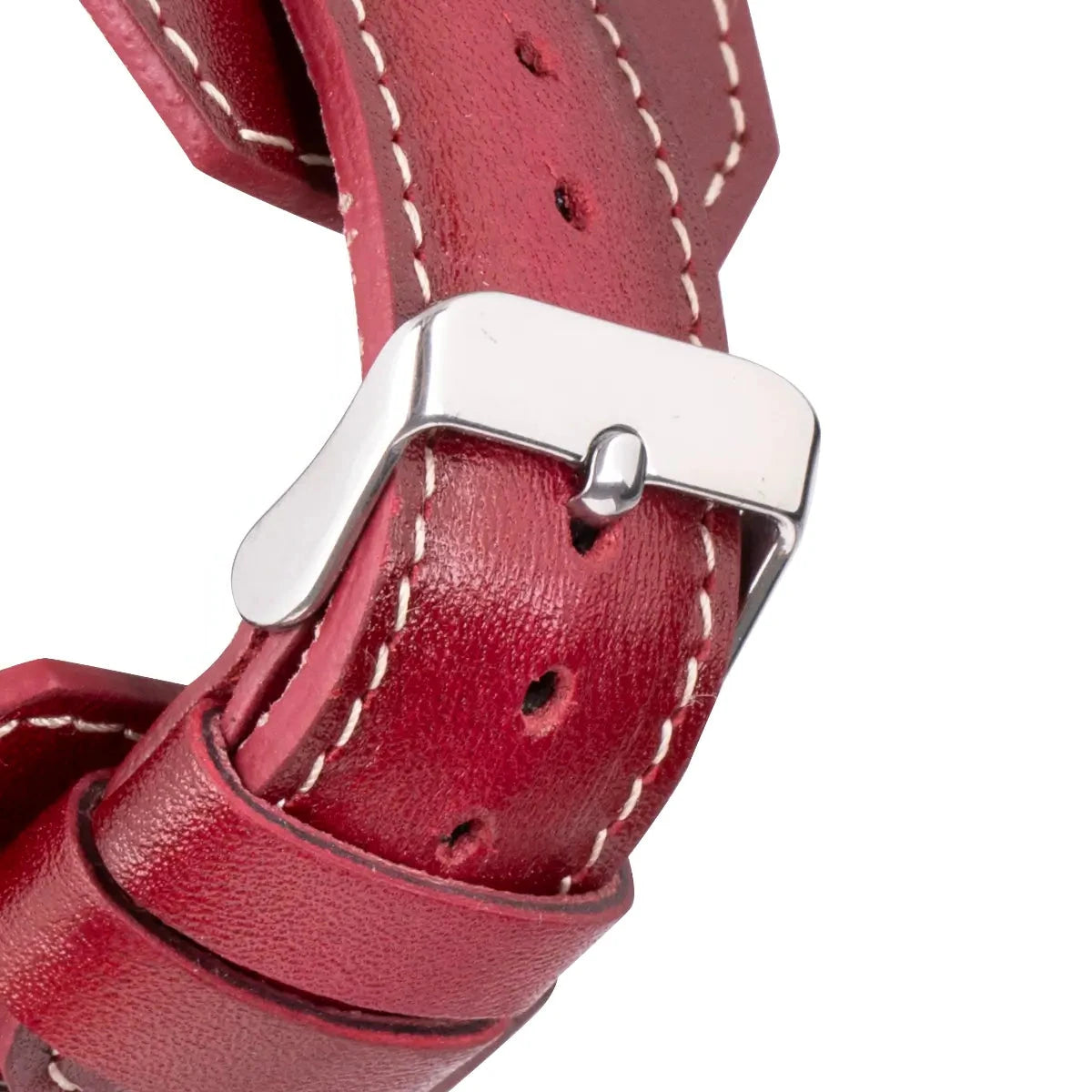 Premium Genuine Red Leather Cuff Apple Watch Band - Stylish & Durable Replacement Strap for Apple Watch Series 1-9 - Perfect for Workouts, Office & Casual Wear