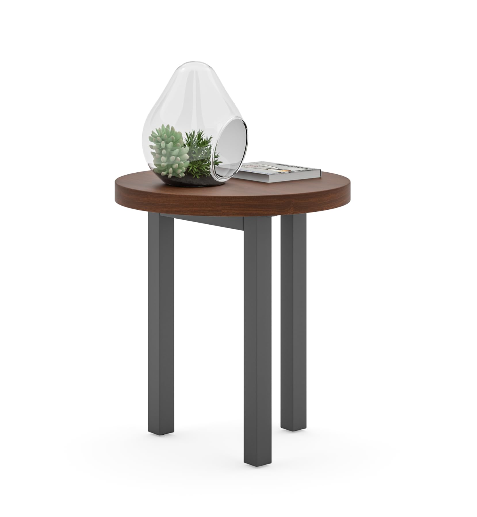Homestyles Merge End Table - Brown Wood Nightstand for Living Room, Bedroom, or Office - Perfect for Lamps, Books, and Decor