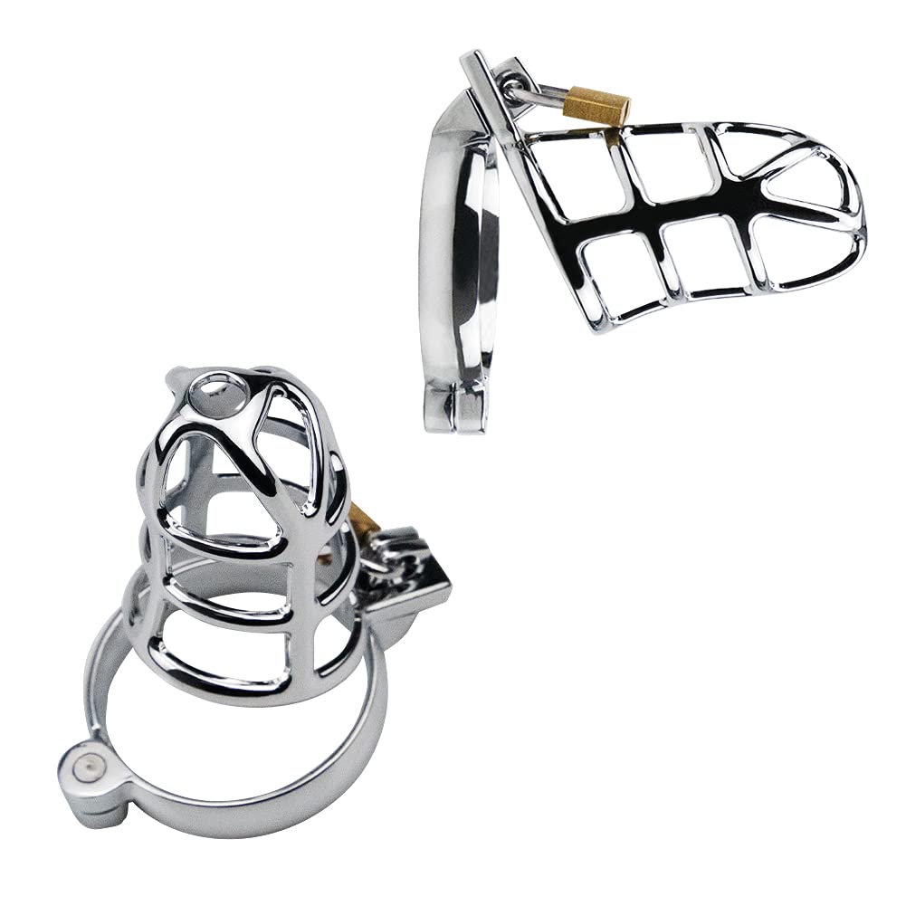 Premium Male Chastity Device - Cock Cage with 3 Adjustable Rings for Penis Exercise & Sex Bondage | Comfortable Adult Sex Toy for Men | Perfect for BDSM, Tease Play & Long-Term Wear