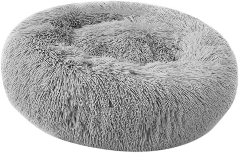 Aoresac Calming Donut Pet Bed - Soft Plush Washable Round Dog & Cat Bed for Small Medium Pets - Perfect for Anxiety Relief, Crate Training & Cozy Napping