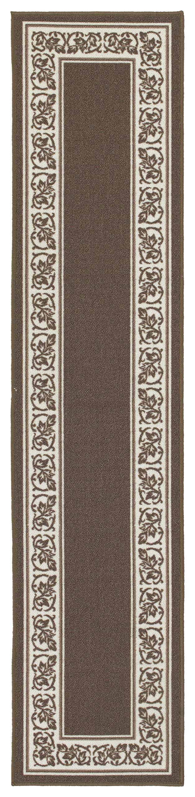 Madison Home Floral Border Rug Runner - Soft Non-Slip Hallway Carpet for Living Room, Bedroom & Entryway - Sand Color