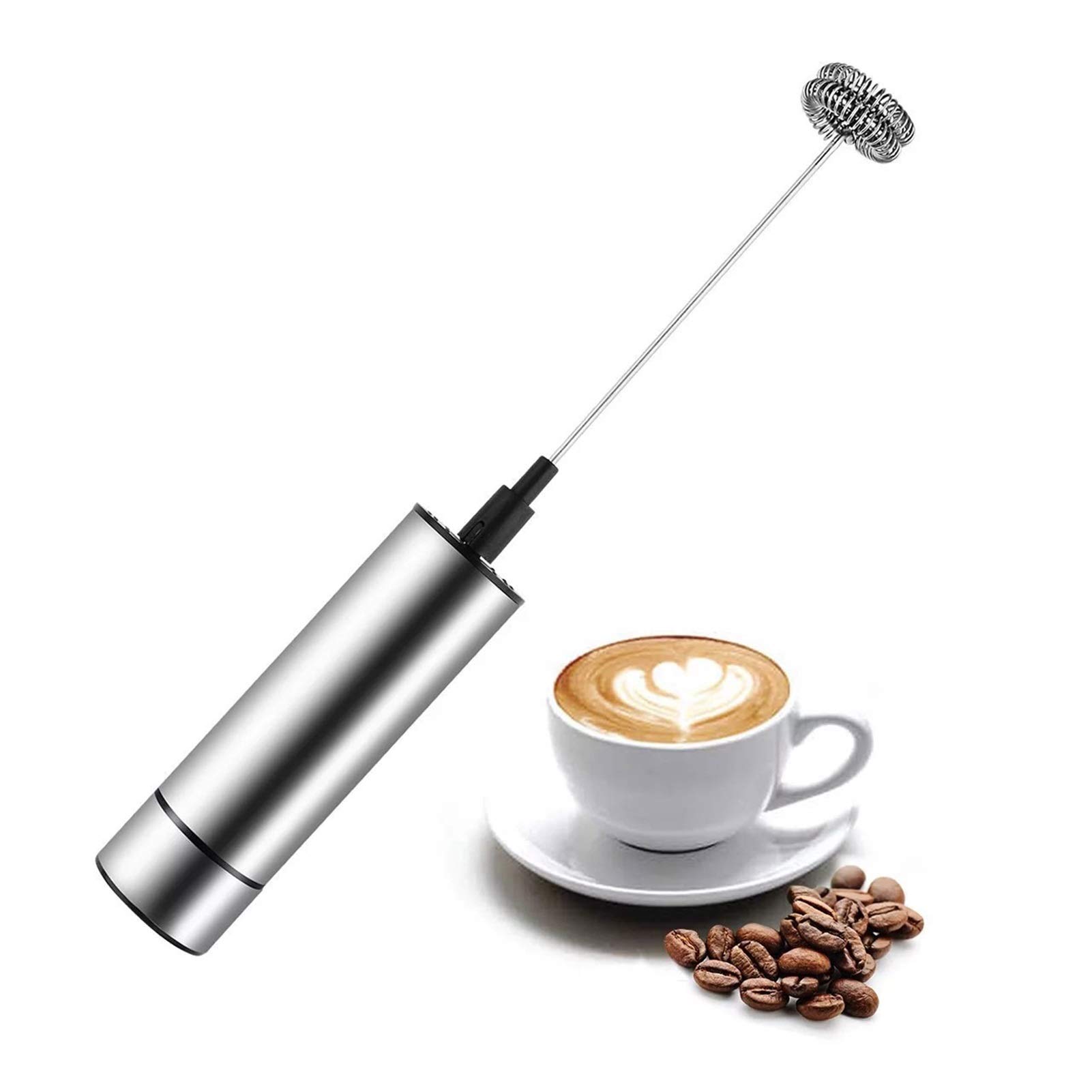 Portable Electric Drink Mixer and Milk Frother Wand - Handheld Mini Blender for Coffee, Smoothies & Protein Shakes - Cordless Battery Operated Stick Emulsifier - Perfect for Home, Office & Travel Use