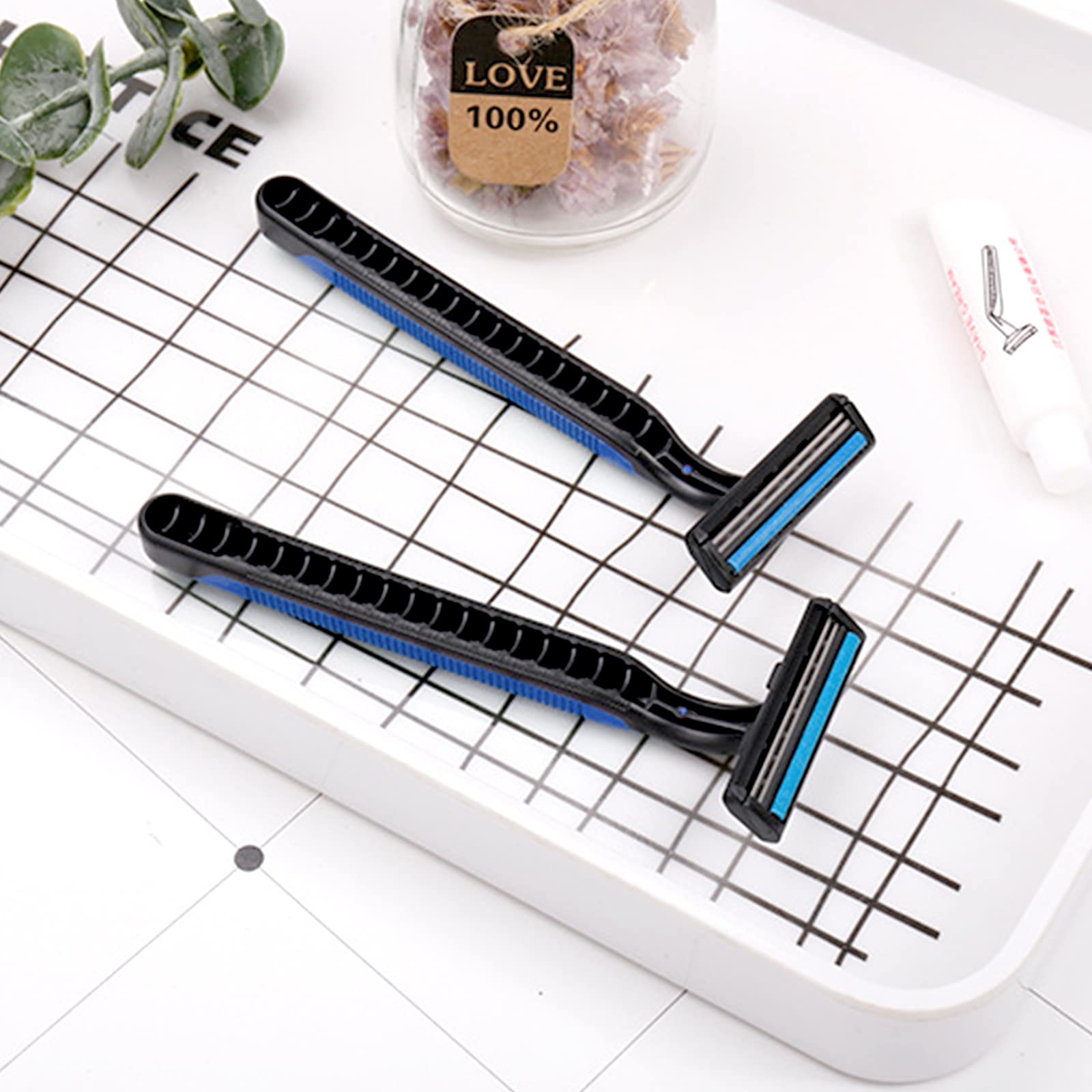 **Bulk Disposable Razors with Blade Caps - 60 Individually Packaged Razors for Hotels, Shelters, Nursing Homes & Charities | Perfect for Travel, Hygiene Kits & Emergency Supplies**