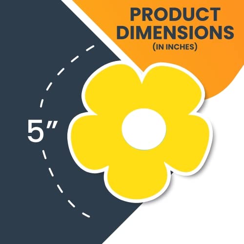 5 Inch Yellow Daisy Hippie Flower Car Magnet Decal for Cars, Trucks, SUVs – USA Made Peace & Love Symbol for Any Magnetic Surface | Perfect for Hippie-Themed Vehicles, Home Decor & Gifts