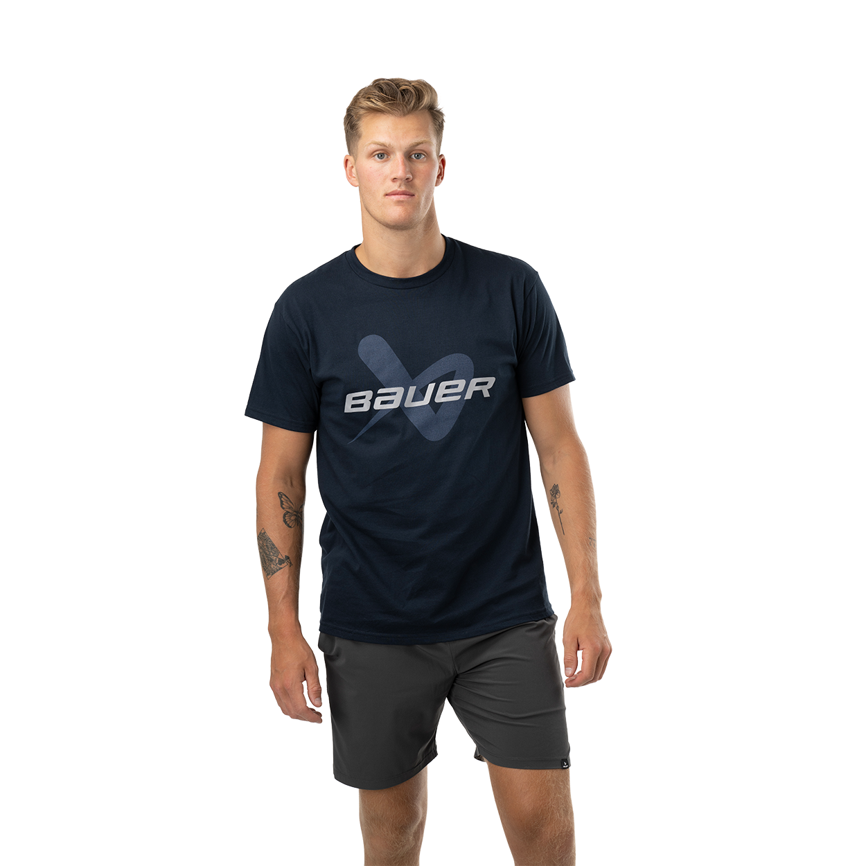 Bauer Core Short Sleeve Lockup Tee for Men - Comfortable Cotton T-Shirt for Casual Wear, Gym & Everyday Use