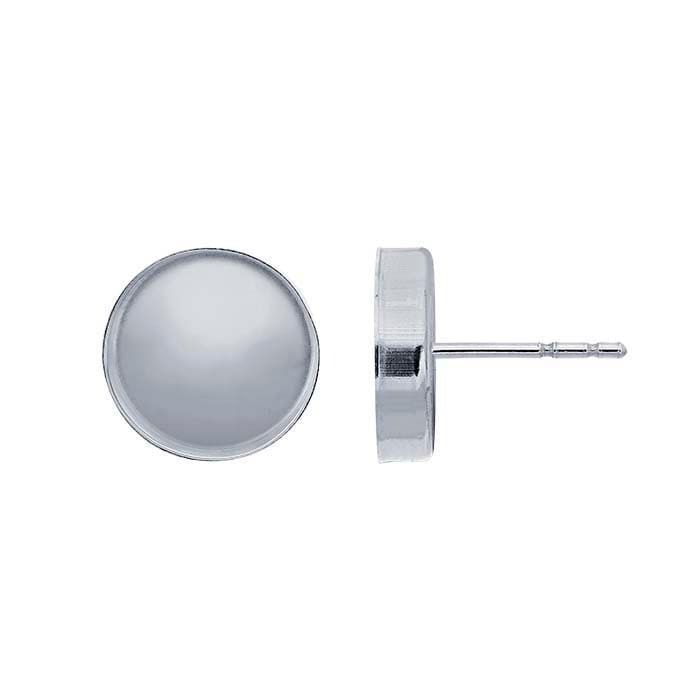Sterling Silver Round Cabochon Post Earrings 3mm-10mm - Blank Stud Earring Settings for Gemstones - Perfect for DIY Jewelry Making, Gifts & Everyday Wear