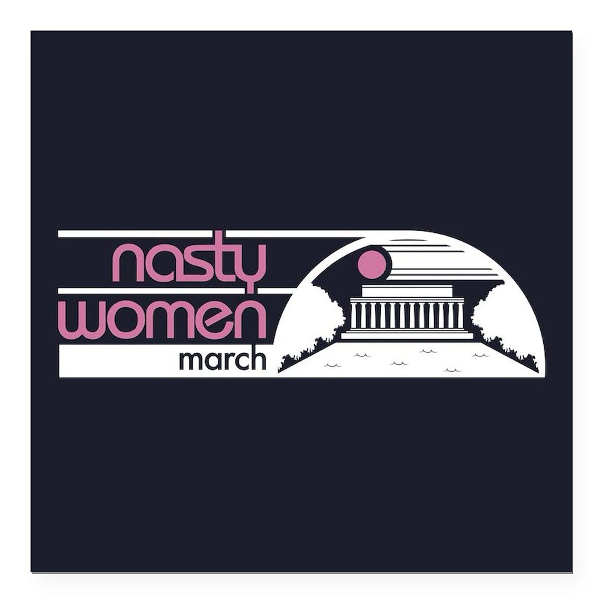 Nasty Women March 3x3 Inch Square Car Magnet - Strong Magnetic Bumper Sticker for Political Support & Activism - Perfect for Cars, Trucks & Metal Surfaces