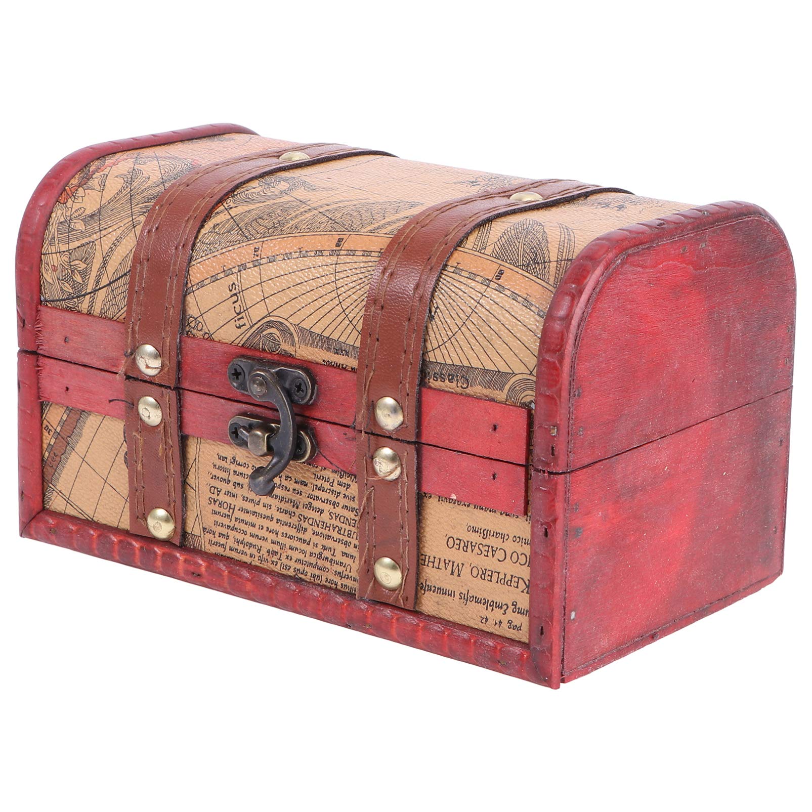 Vintage Wooden Jewelry Box - Classic Retro Treasure Chest for Kids, Mini Storage Case for Jewelry, Rings & Trinkets - Perfect for Home Decor, Gift Giving & Organizing Small Treasures