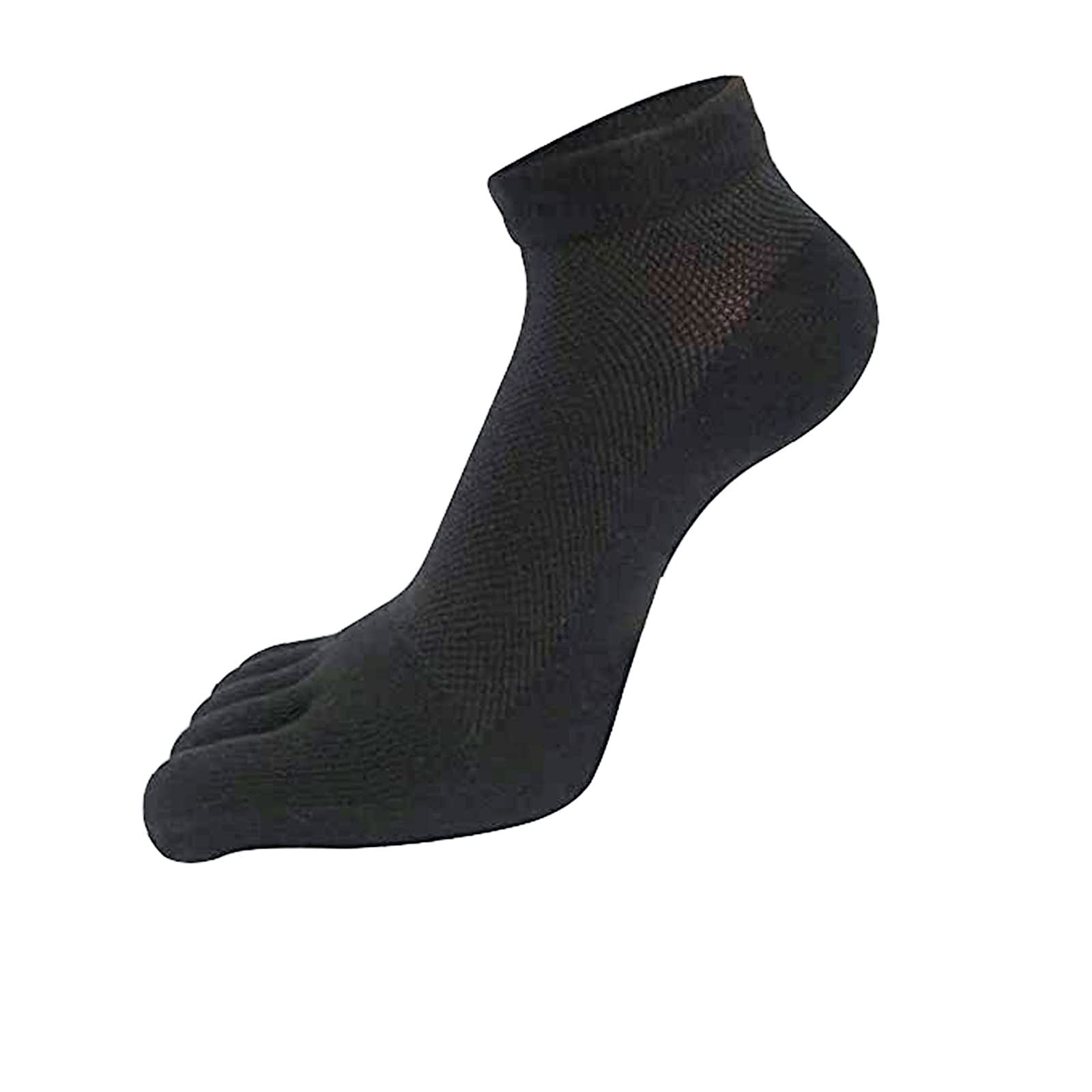 5 Pairs Men's Breathable Cotton Five-Toe Socks - Low Cut Casual Socks for Running, Yoga & Daily Wear - Solid Color Comfort Socks for Men