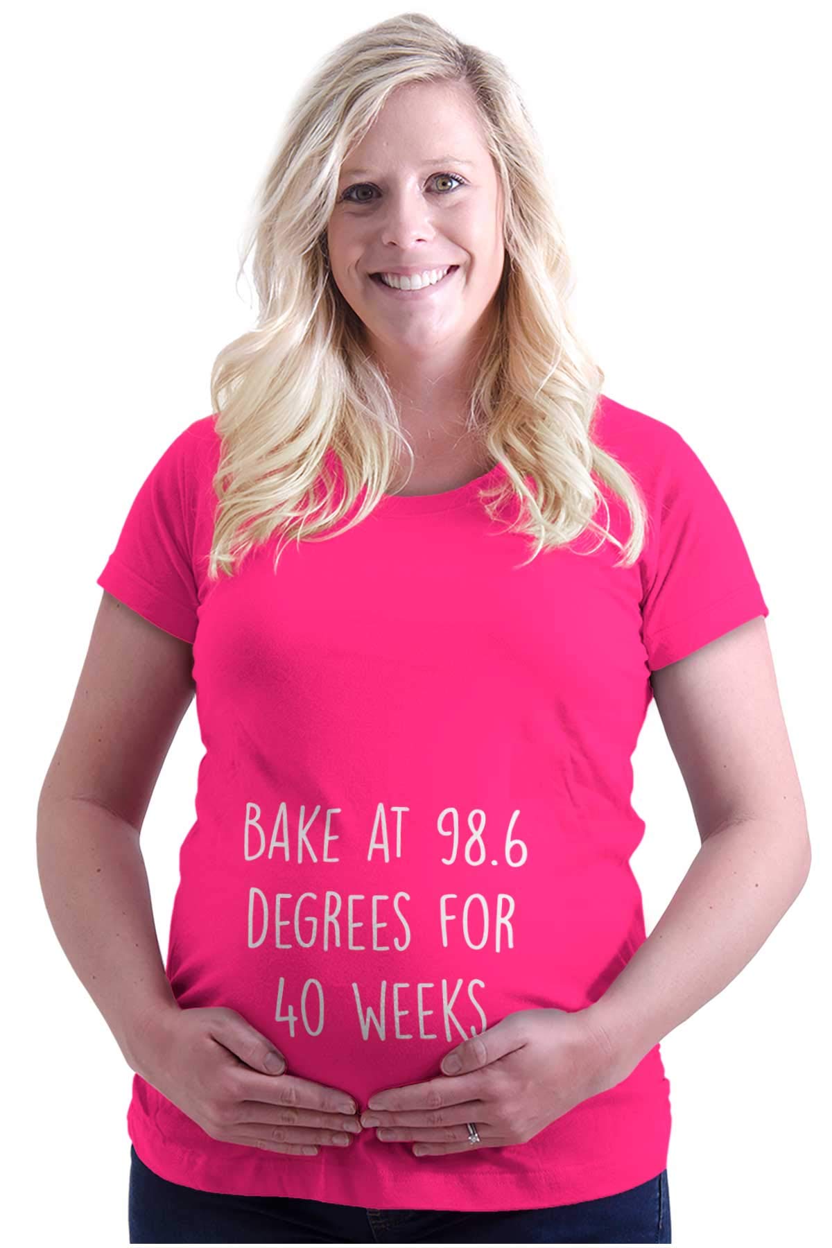 Brisco Brands Women's Maternity T-Shirt - Comfortable 98.6°F Pregnancy Tee for 40 Weeks | Perfect for Casual Wear, Baby Showers & Maternity Photos