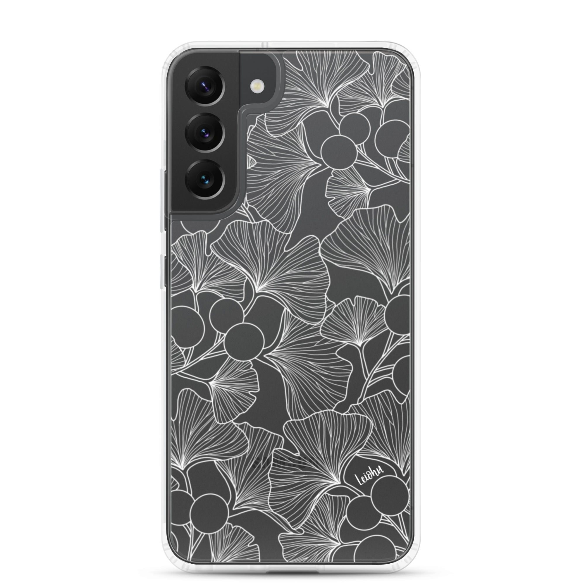 Premium Gingko Clear Case for Samsung Galaxy - Slim Protective Phone Cover for Everyday Use, Travel & Work