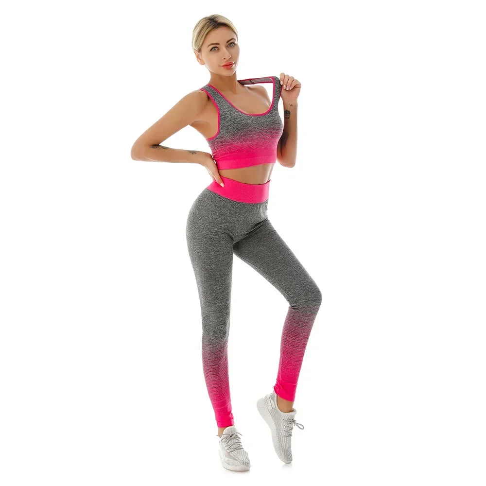 2-Piece Women's Yoga Outfit Set - Stretchy Sports Bra & High-Waisted Workout Leggings for Fitness, Running & Gym | Comfortable Elastic Yoga Suit for Women | Perfect for Yoga, Pilates & Home Workouts