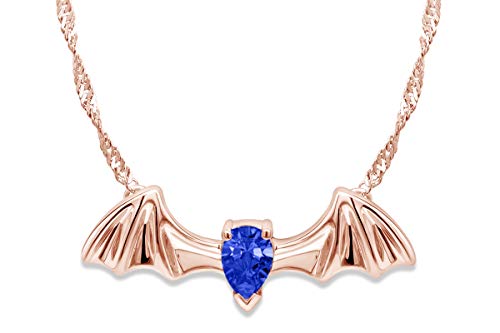 Rose Gold Over : Simulated Blue Sapphire