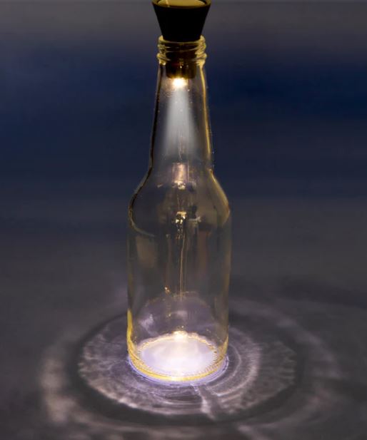 Kikkerland Solar Powered Bottle Light - Eco-Friendly Outdoor Lighting for Camping, Hiking, and Backyard Decor