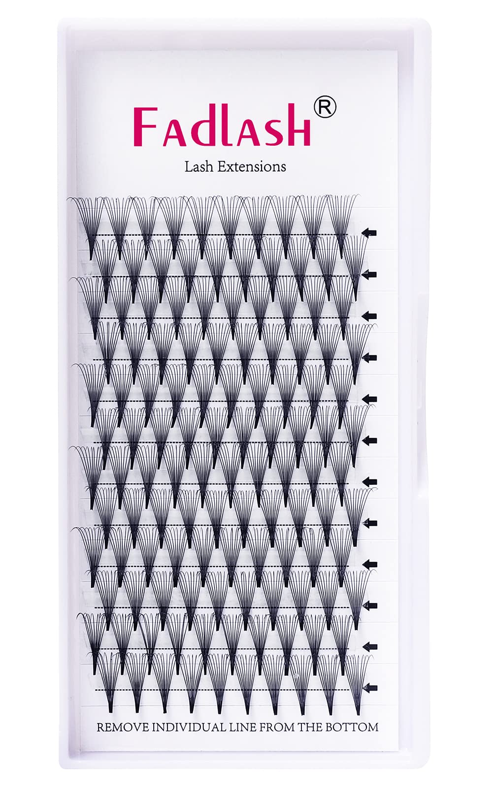 10D Premade Volume Eyelash Extensions - .05 & .07 Thickness - Pointed Base Middle Stem - Professional Lash Extension Supplies (10D-0.07-C, 18mm) - Perfect for Salon Use & DIY Home Lash Applications