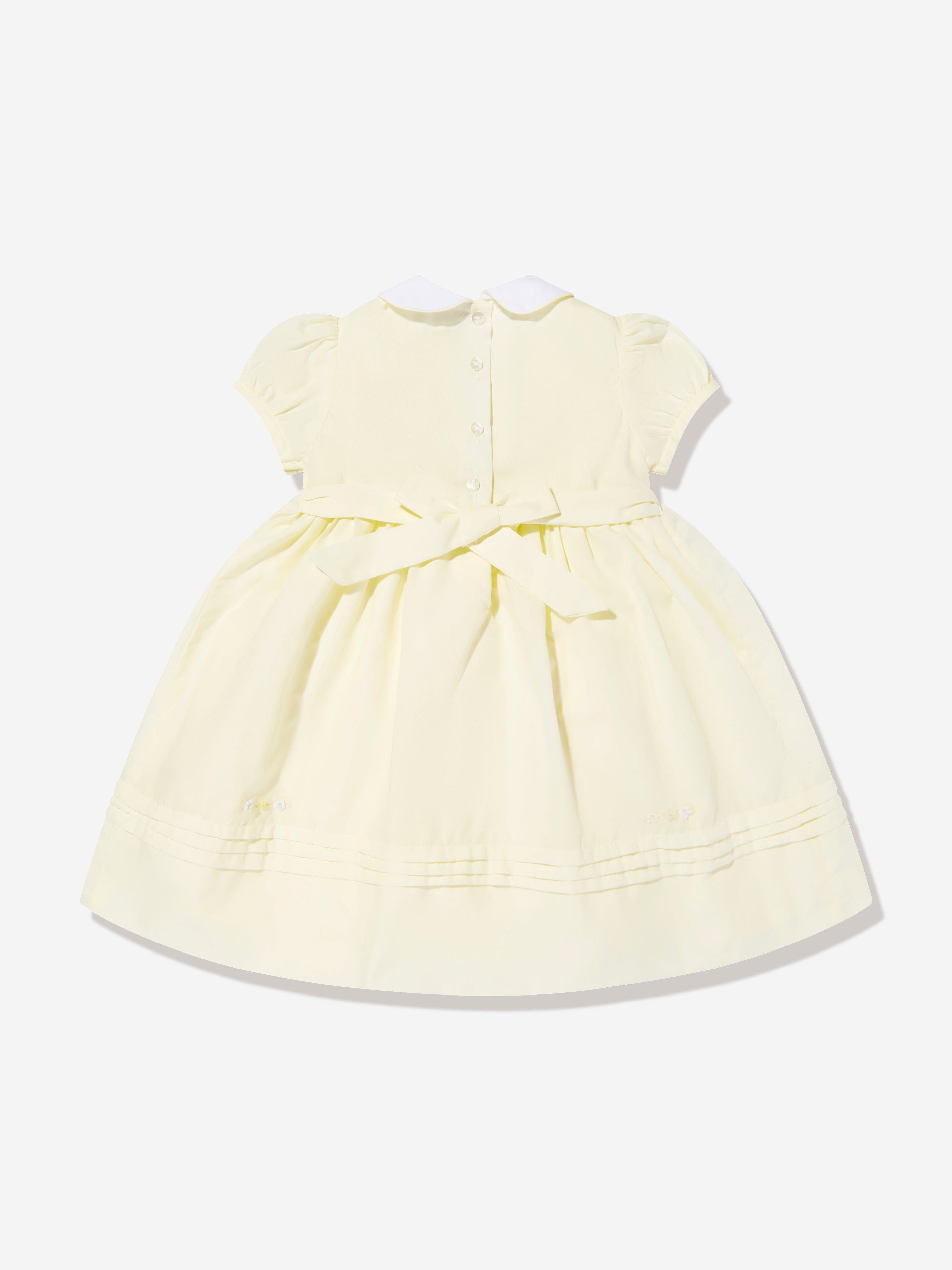 Yellow Smocked Dress for Baby Girls - Perfect for Parties, Photos & Special Occasions