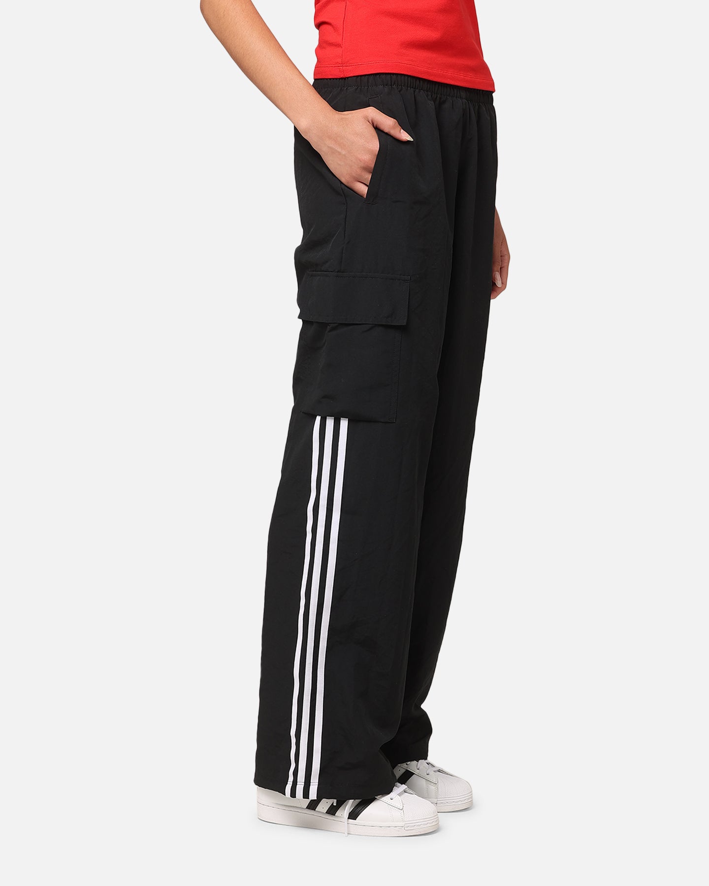 Adidas Women's 3 Stripe Cargo Pants - Black Casual Joggers for Streetwear & Workout | Perfect for Gym, Running & Everyday Fashion