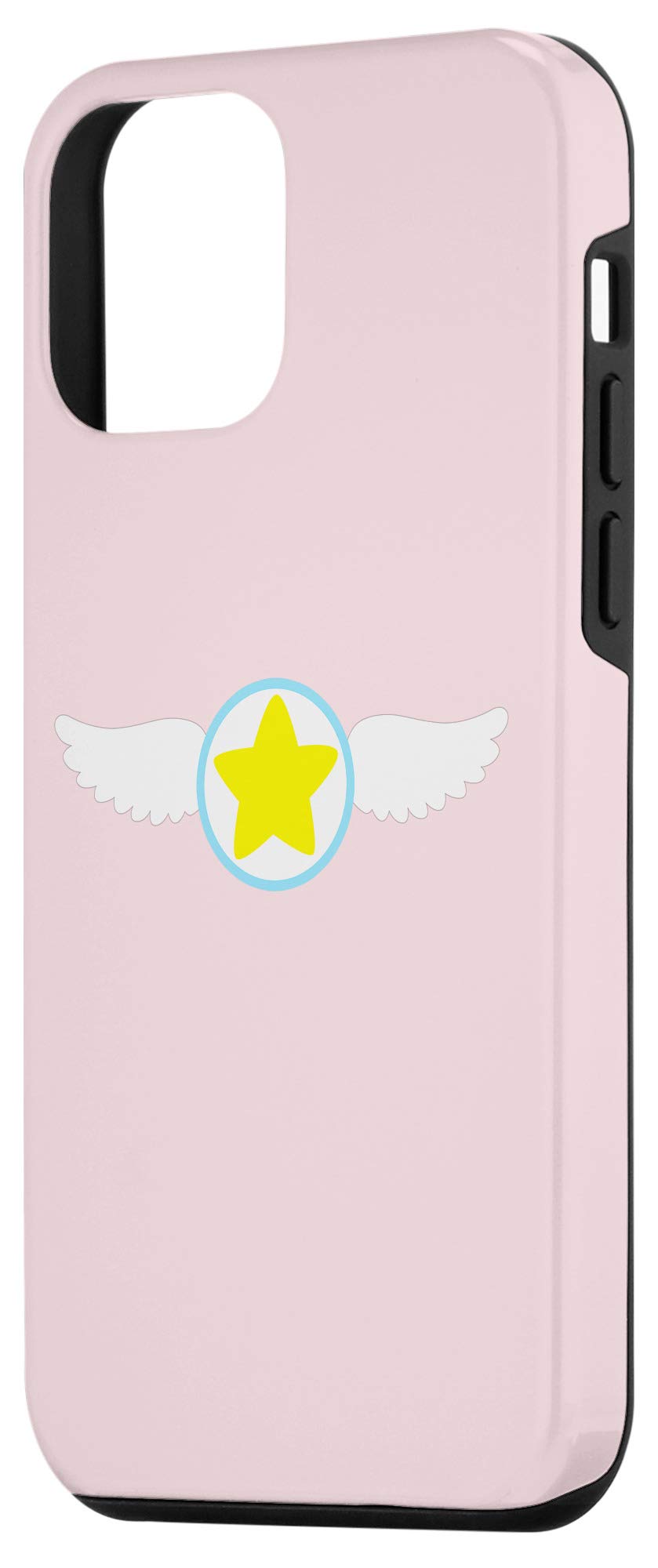 iPhone 12 Mini Cute Pastel Pink Phone Case with Wings Design - Kawaii Magical Girl Aesthetic Protective Cover for Women Girls - Perfect for School, Work & Everyday Use