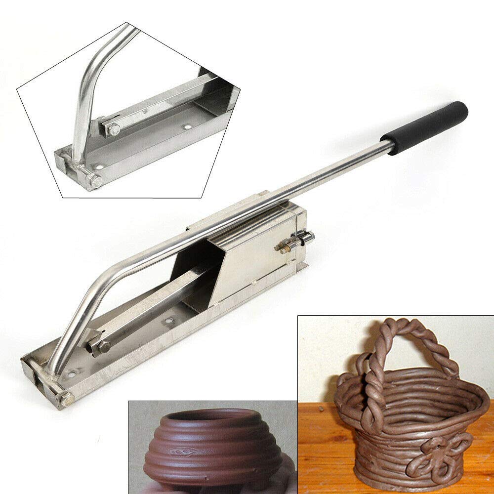 Stainless Steel Clay Extruder with 4 Interchangeable Nozzles - Wall Mounted Labor Saving Design for Pottery, Ceramics & DIY Crafts - Perfect for Clay Sculpting, Handbuilding & Art Projects