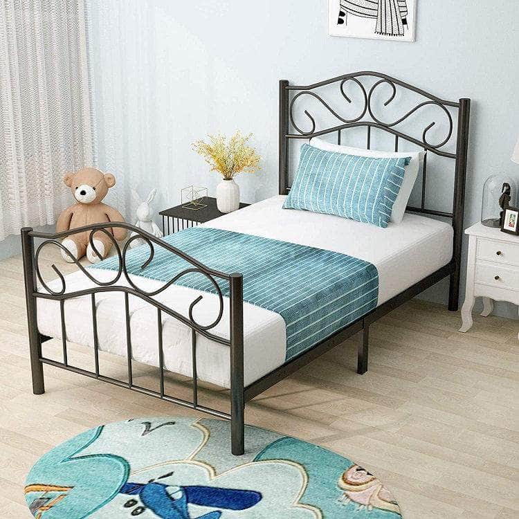 Welland Metal Twin Size Platform Bed Frame - Sturdy Black Steel Design for Modern Bedrooms | Perfect for Kids Rooms, Guest Beds & Small Spaces