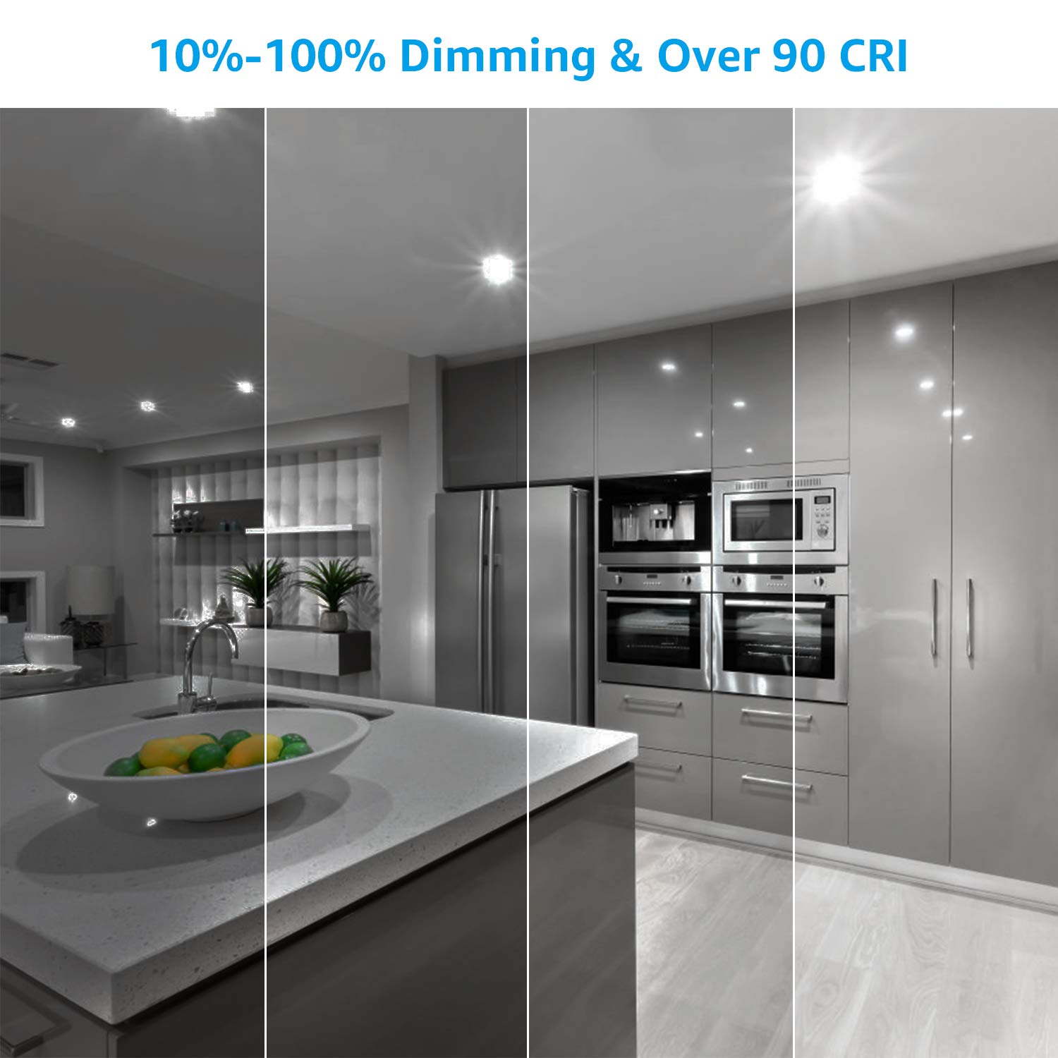 TORCHSTAR 6 Inch Recessed Lighting Housing - 15W LED Downlights Included, Air Tight Ceiling Can Lights for Home & Office, 120V 5000K Daylight, ETL & Energy Star Certified, Wet Location Rated (Pack of 6) - Perfect for Kitchen, Bathroom & Basement Lighting