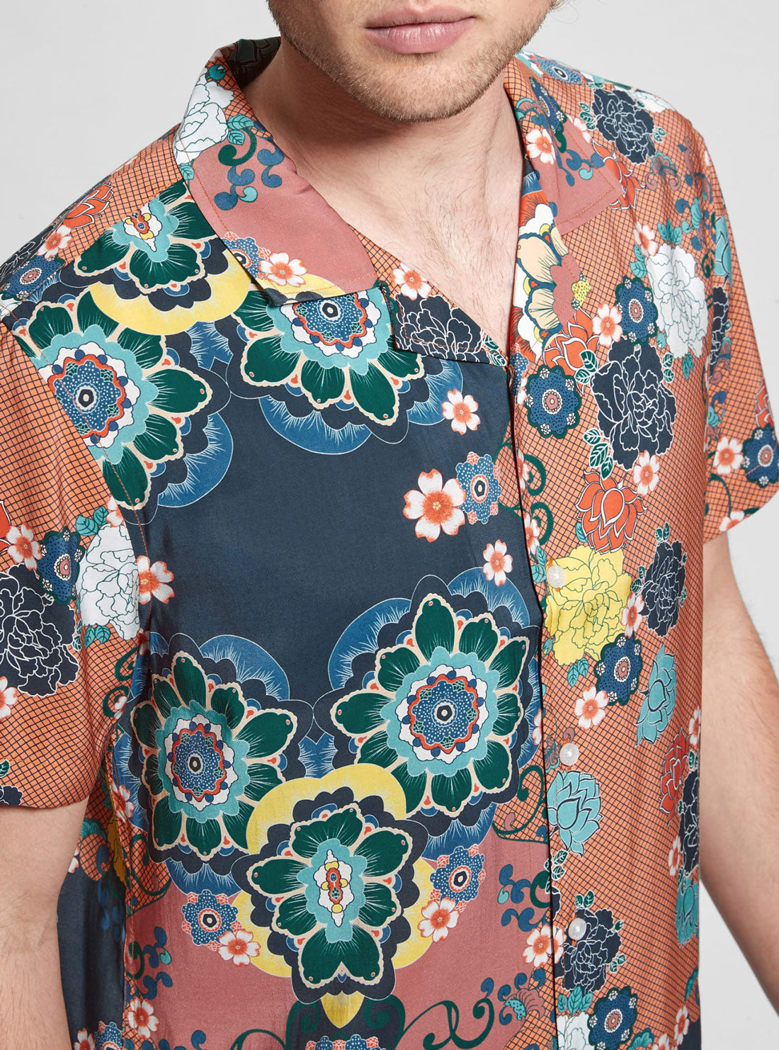 Eco-Friendly Brown Floral Short Sleeve Blouse for Women - Casual Summer Tops for Outdoor Activities and Vacation Wear
