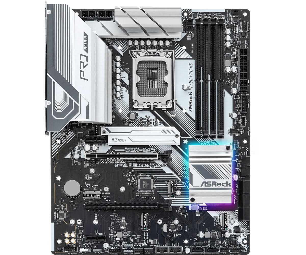 ASRock Z790 Pro RS ATX Motherboard - Intel LGA 1700 Socket, DDR5 RAM Support, PCIe 5.0 | Perfect for Gaming PC Builds, Content Creation & High-Performance Workstations