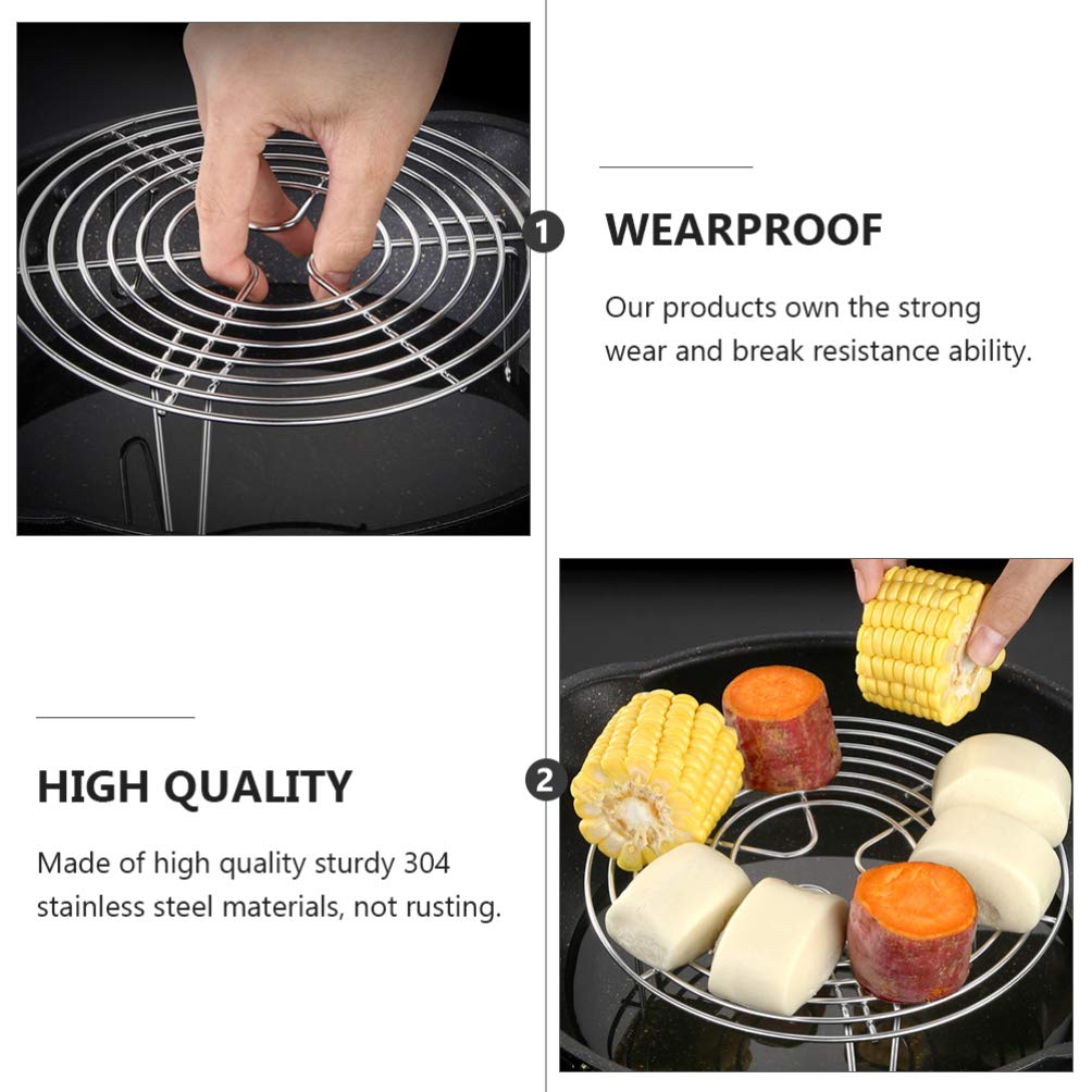 Stainless Steel Round Cooling Rack for Air Fryer, Oven & Pressure Cooker - 20X7cm Baking & Steaming Rack for Perfect Cooking & Cooling - Ideal for Baking, Roasting, Air Frying & Food Presentation