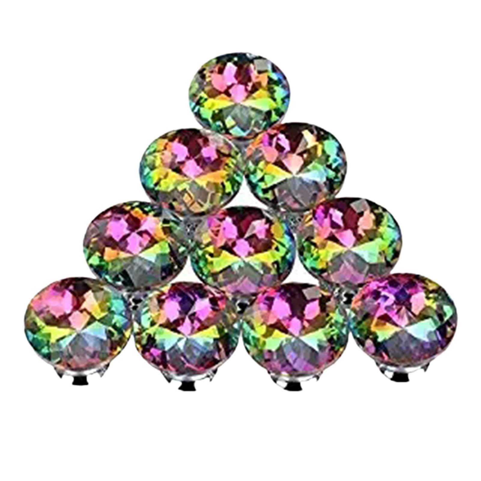 10PCS 30MM Colorful Crystal Cabinet Knobs - Glass Drawer Pulls Handles for Wardrobe, Dresser, Kitchen Cabinets & Furniture - Elegant Hardware for Home Decor (A) - Perfect for DIY Home Improvement & Cabinet Upgrades