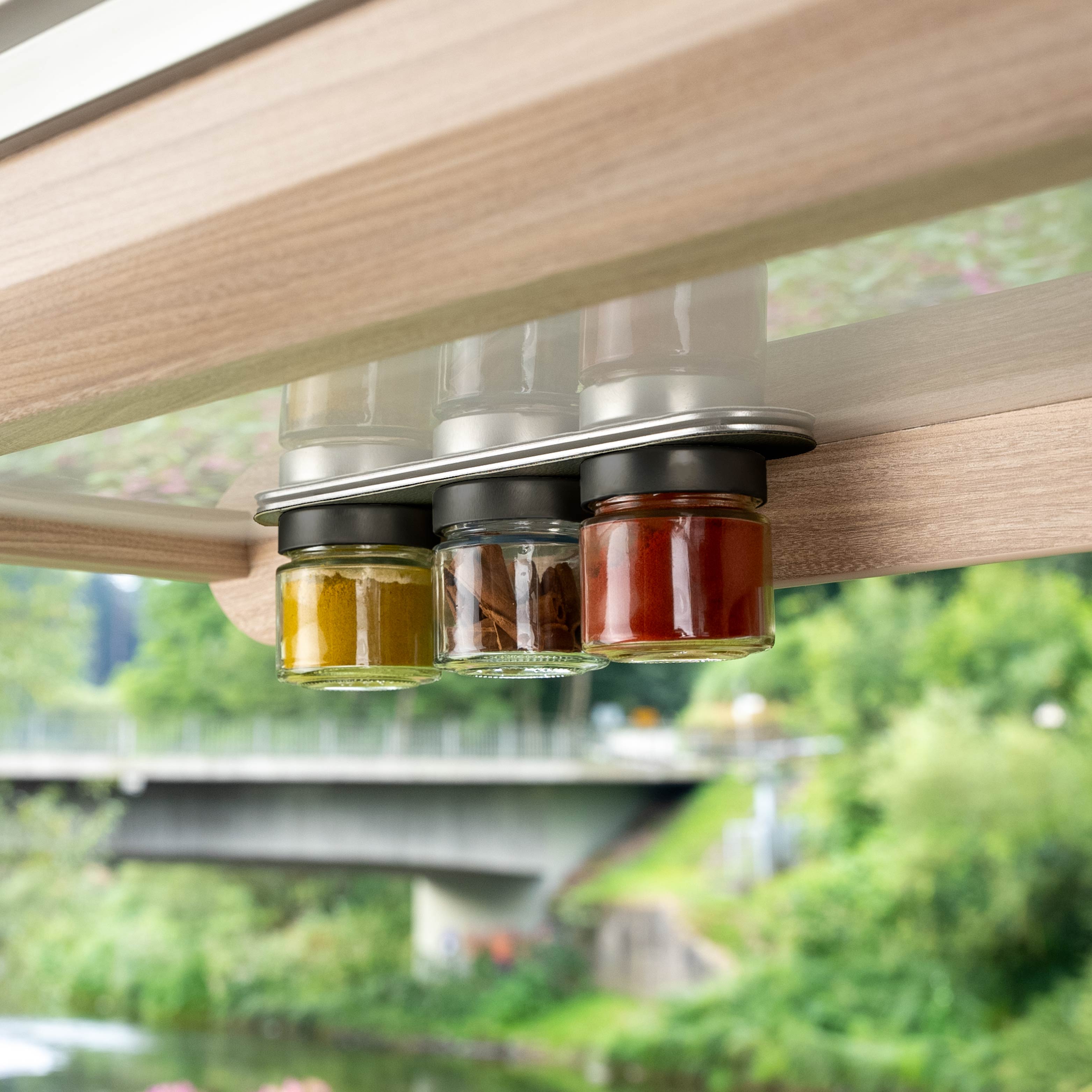 Premium Black & Classy 125ml Magnetic Spice Jars with Metal Strip - Ideal for Kitchen Organization, Pantry Storage & DIY Spice Rack Projects