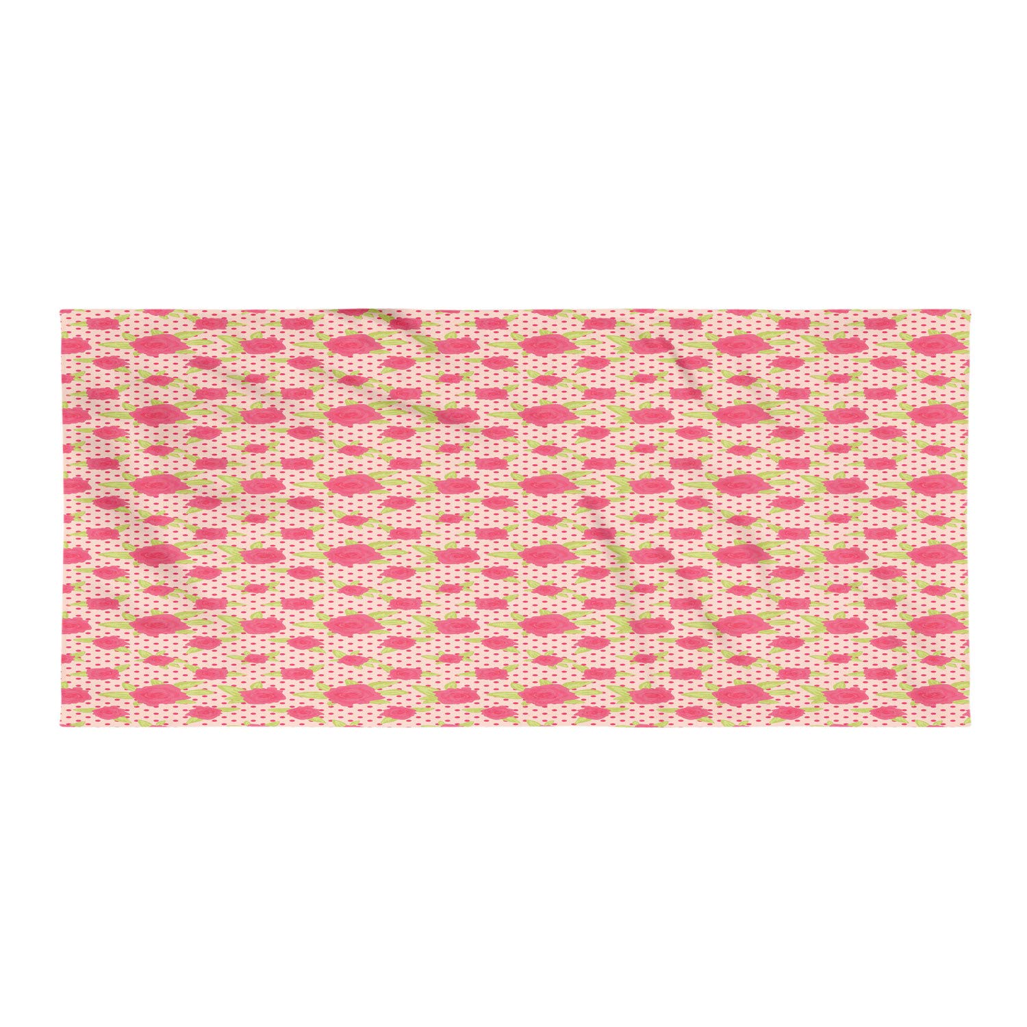 Ambesonne Floral Camping Towel - Quick Dry Lightweight Microfiber Travel Towel with Rose Blossom Polka Dot Pattern for Backpacking, Hiking, Beach & Outdoor Adventures (Coral, Yellow, Green)