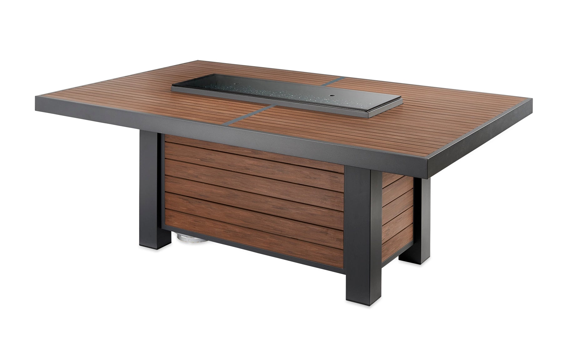 Kenwood Linear Dining Height Gas Fire Pit Table - Outdoor Patio Heater with Modern Design for Backyard, Deck, and Garden Gatherings