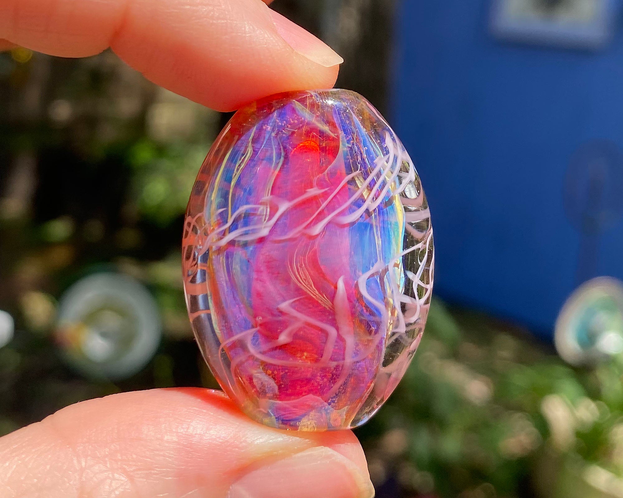 OMG Hot Pink Lampwork Focal Bead SRA - Handmade Glass Bead for Jewelry Making, DIY Crafts, Necklace & Bracelet Designs - Perfect for Beaders, Artists & Craft Enthusiasts
