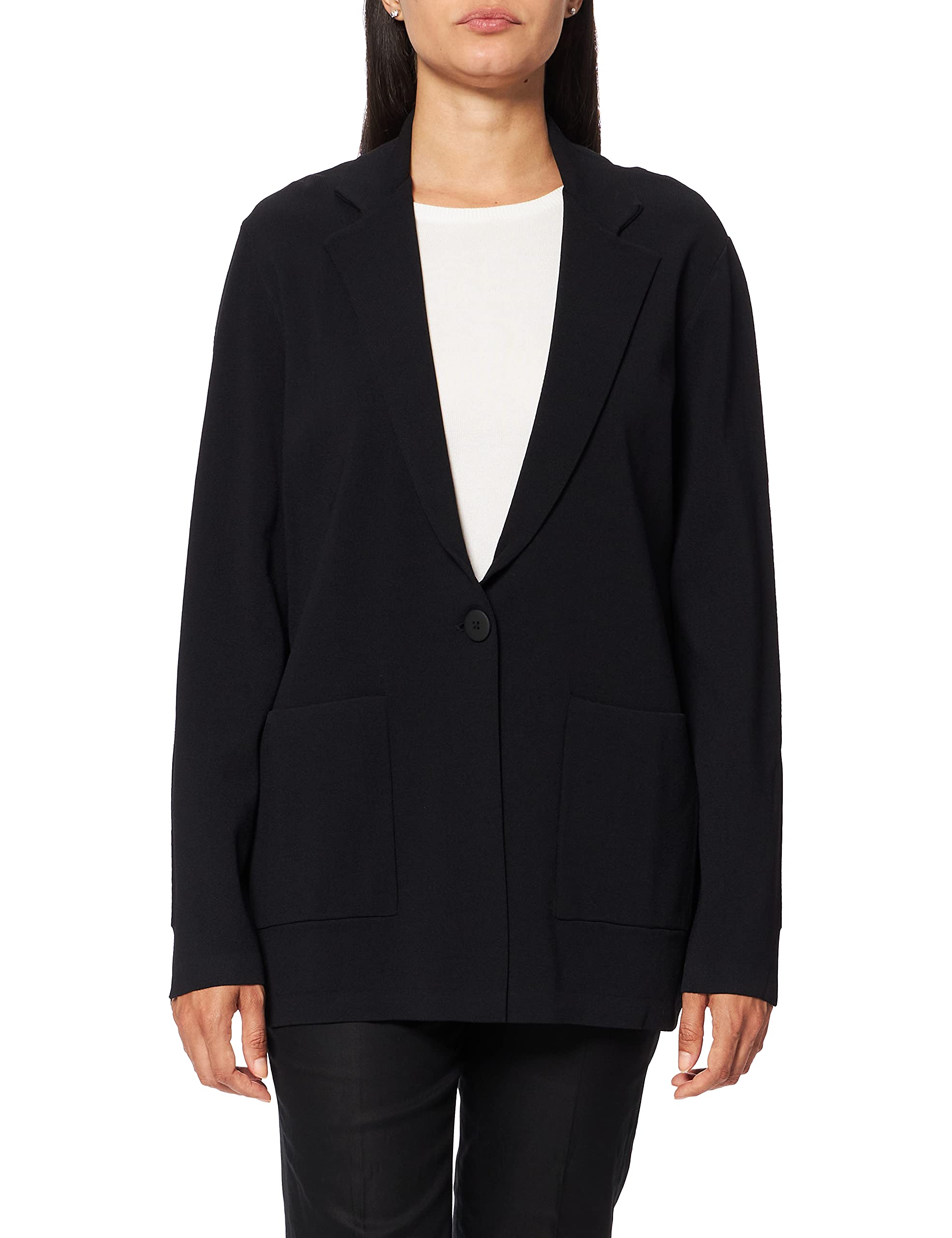 AX Armani Exchange Women's Relaxed Oversize Knit Button Blazer Jacket - Casual Office Wear & Stylish Layering for Fall/Winter Fashion