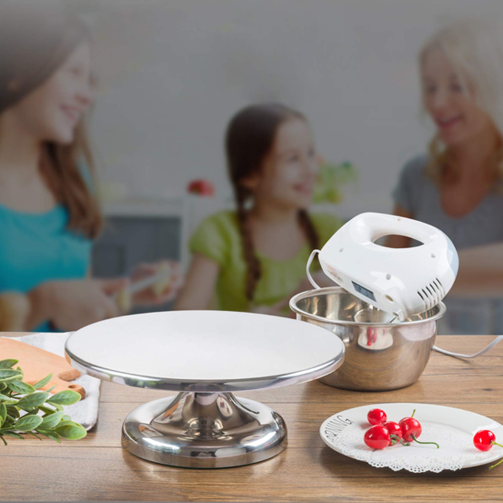 Rotating Cake Stand - 12 Inch Round Revolving Cake Turntable for Decorating, Baking Supplies for Cookies & Cupcakes - Perfect for Birthday Cakes, Wedding Desserts & Home Baking