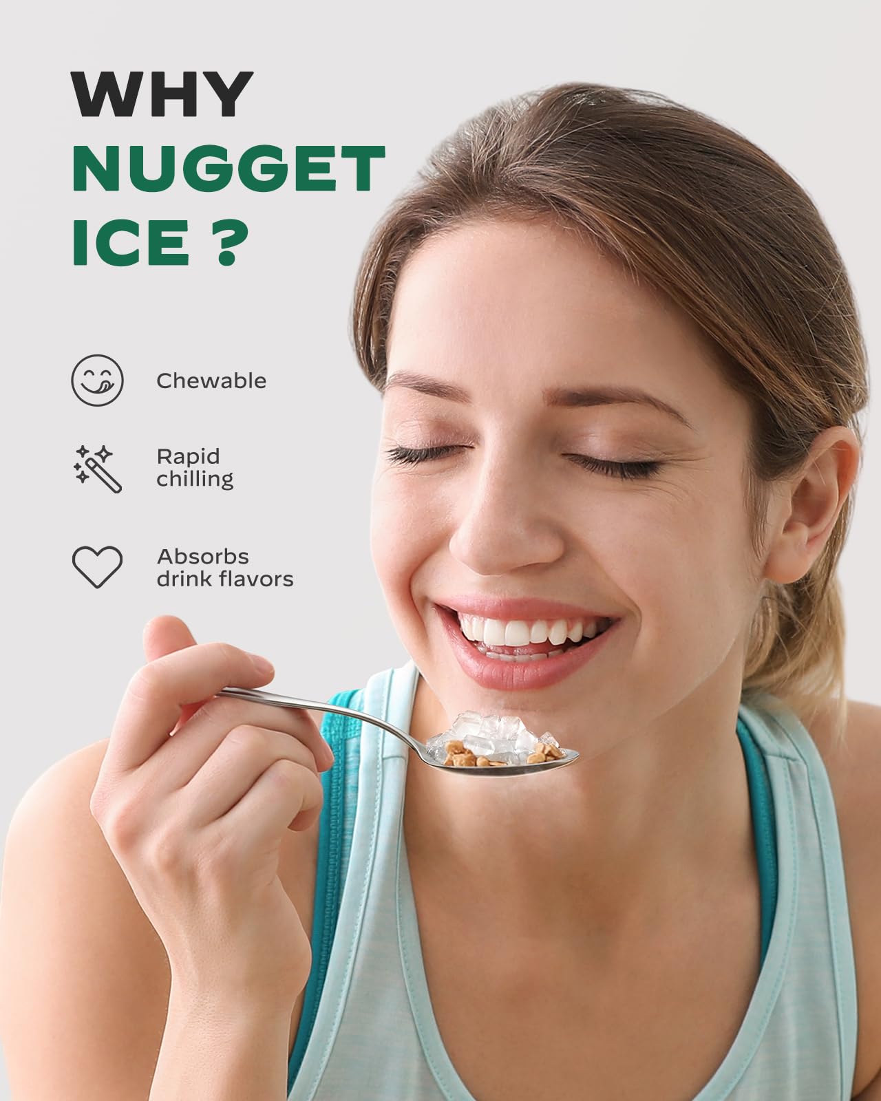 Silonn Countertop Nugget Ice Maker - 34lbs/Day, 6-Minute Fast Ice Production, Self-Cleaning Pebble Ice Machine with One-Touch Operation | Perfect for Home Kitchen, Office, Parties & Outdoor Gatherings | Makes Soft Chewable Ice for Drinks, Cocktails & Smoothies