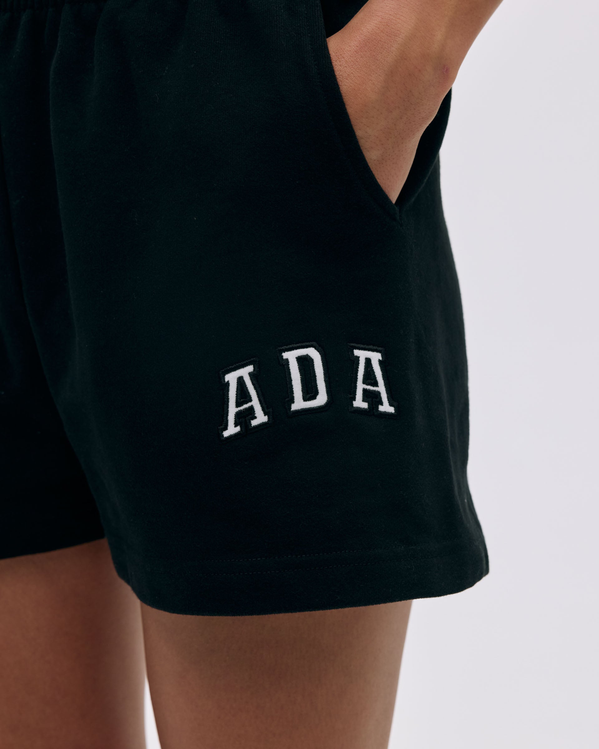 ADA Sweat Shorts for Men - Comfortable Athletic Running Shorts with Pockets, Black - Perfect for Gym, Workout, and Casual Wear