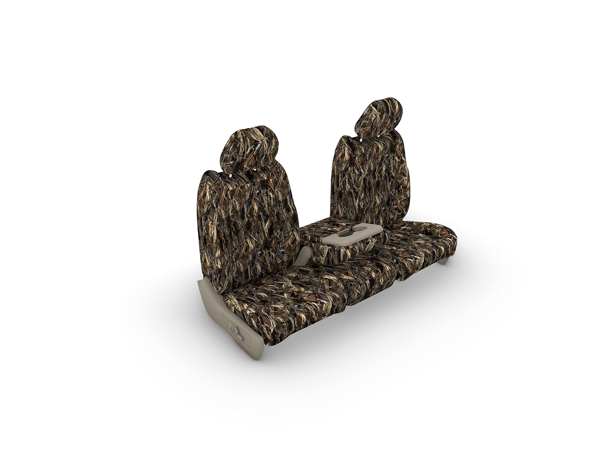 Durafit Waterproof Camo Seat Covers for 2015-2021 Ford F150 XLT/Lariat - Custom Fit Front 40/20/40 Split Bench with 20 Section Opening & Console Access - Durable Truck Accessories for Off-Roading, Hunting & Outdoor Adventures (DRT)