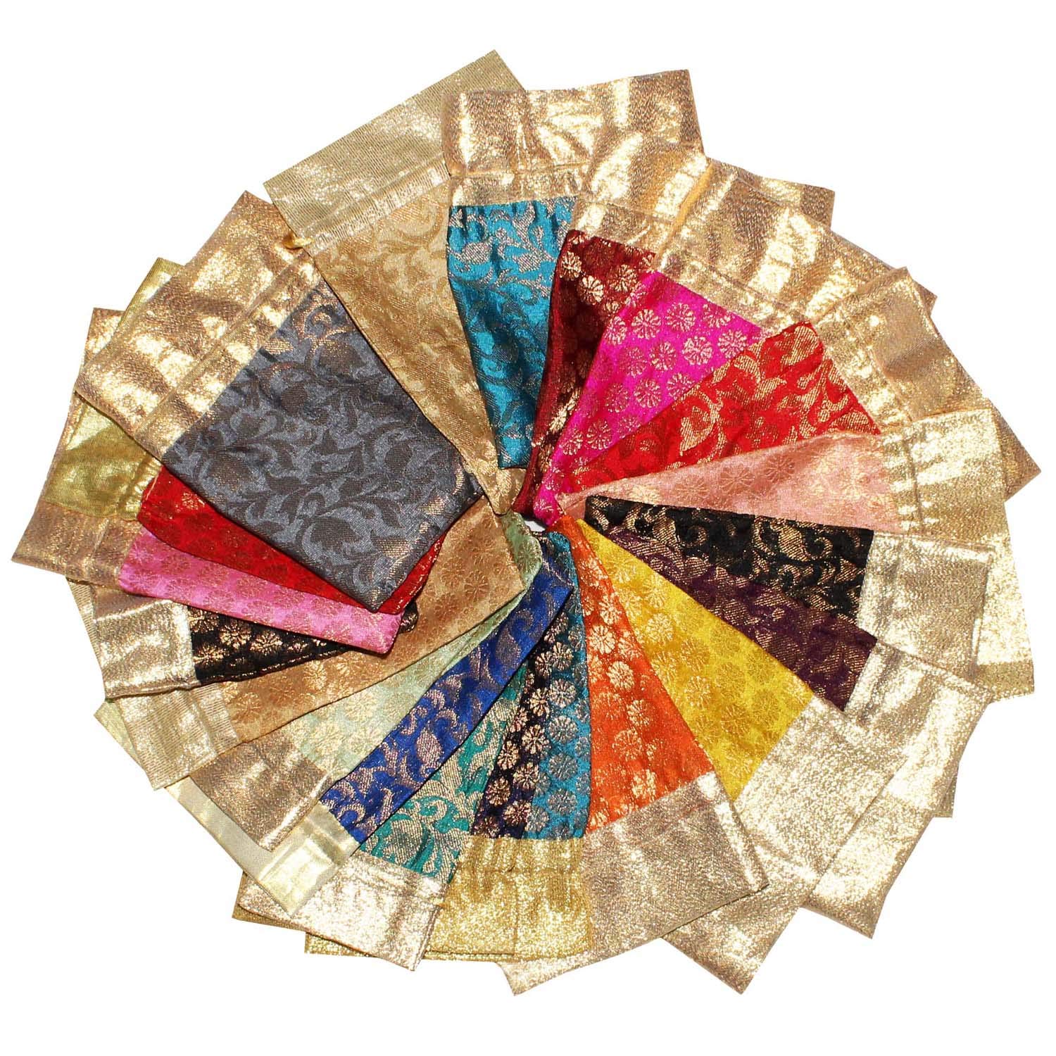25 Elegant Brocade Drawstring Gift Bags 5