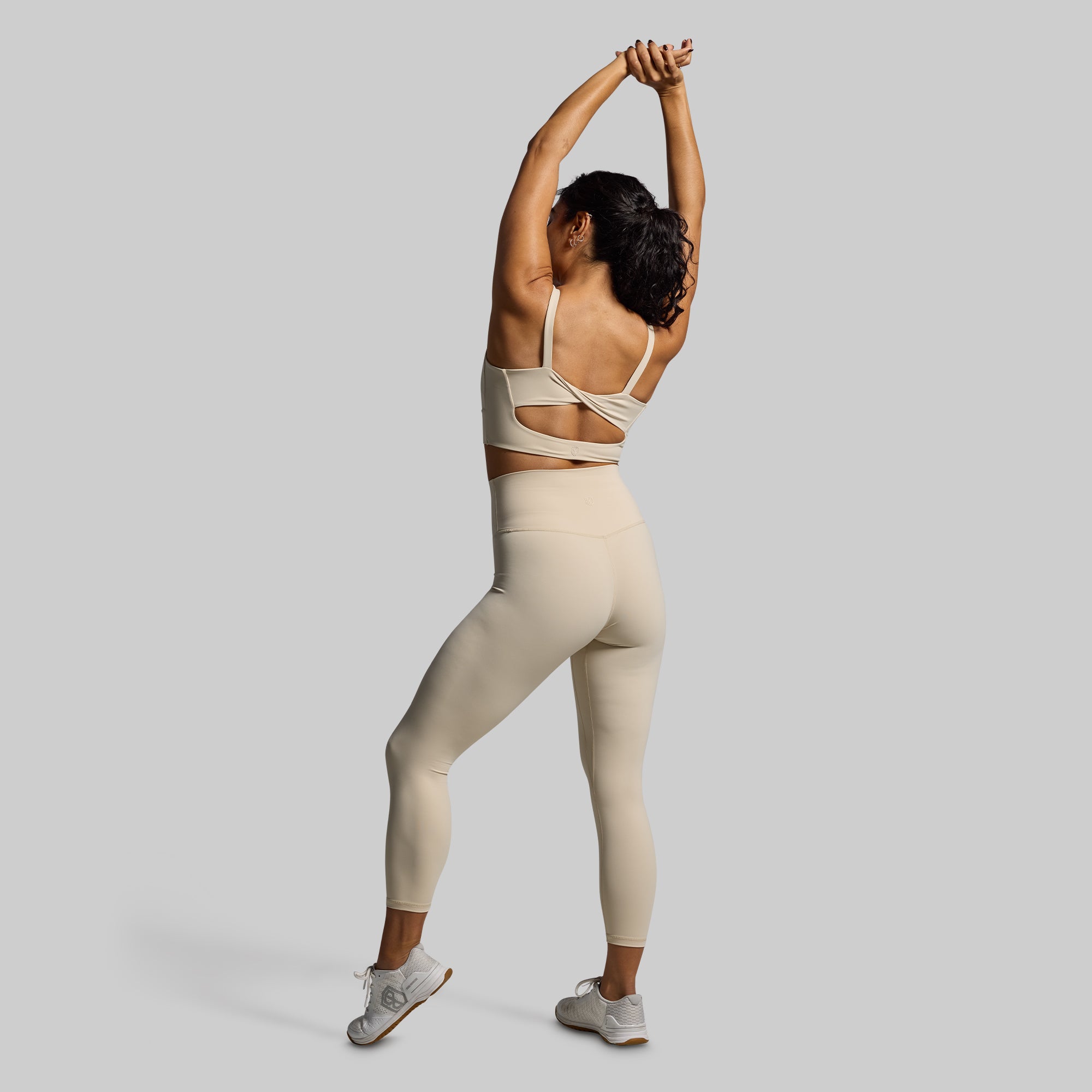 High Support Sports Bra for Women - Comfortable & Breathable Workout Top (Oatmeal) - Perfect for Running, Yoga & Gym