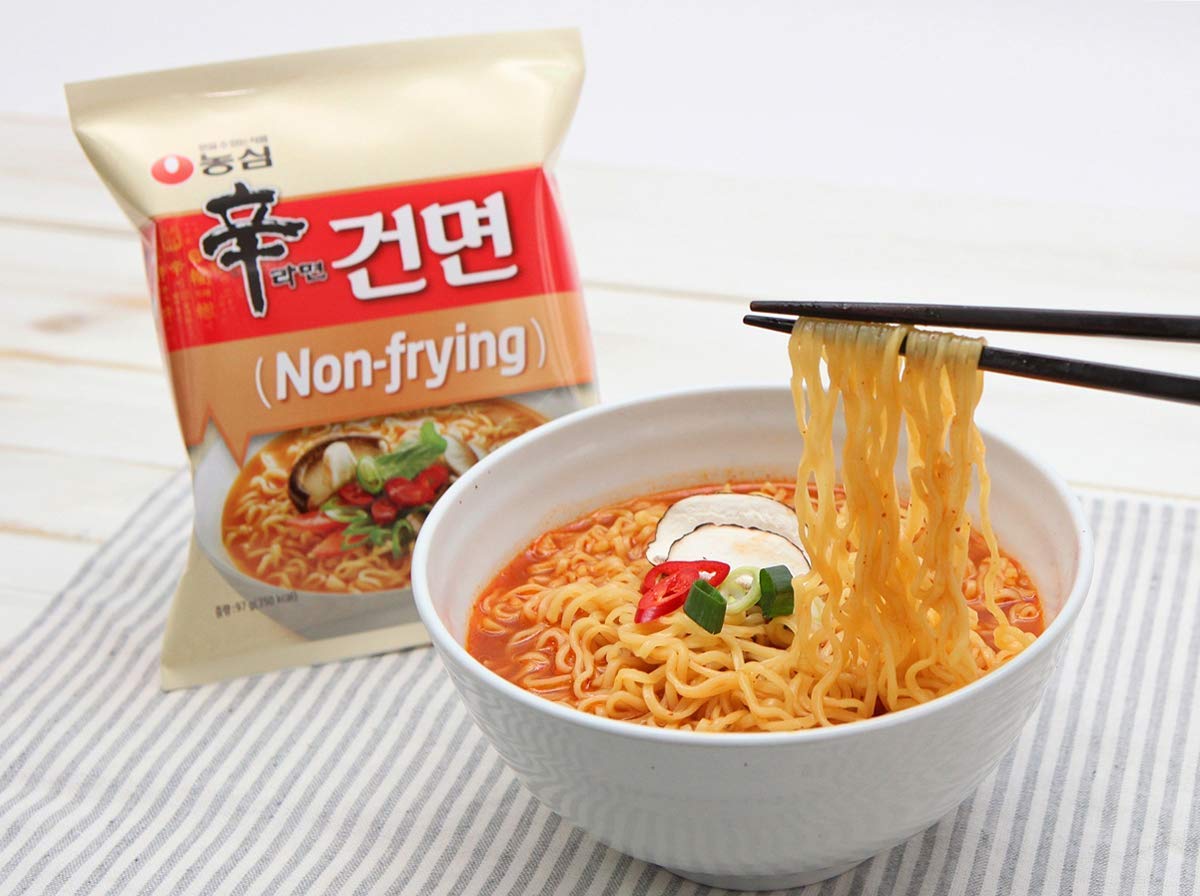 NongShim Shin Ramyun Non-Frying Noodle Soup - Gourmet Spicy Instant Ramen (5-Pack) | Authentic Korean Flavor | Perfect for Quick Meals, Late Night Snacks & Office Lunches