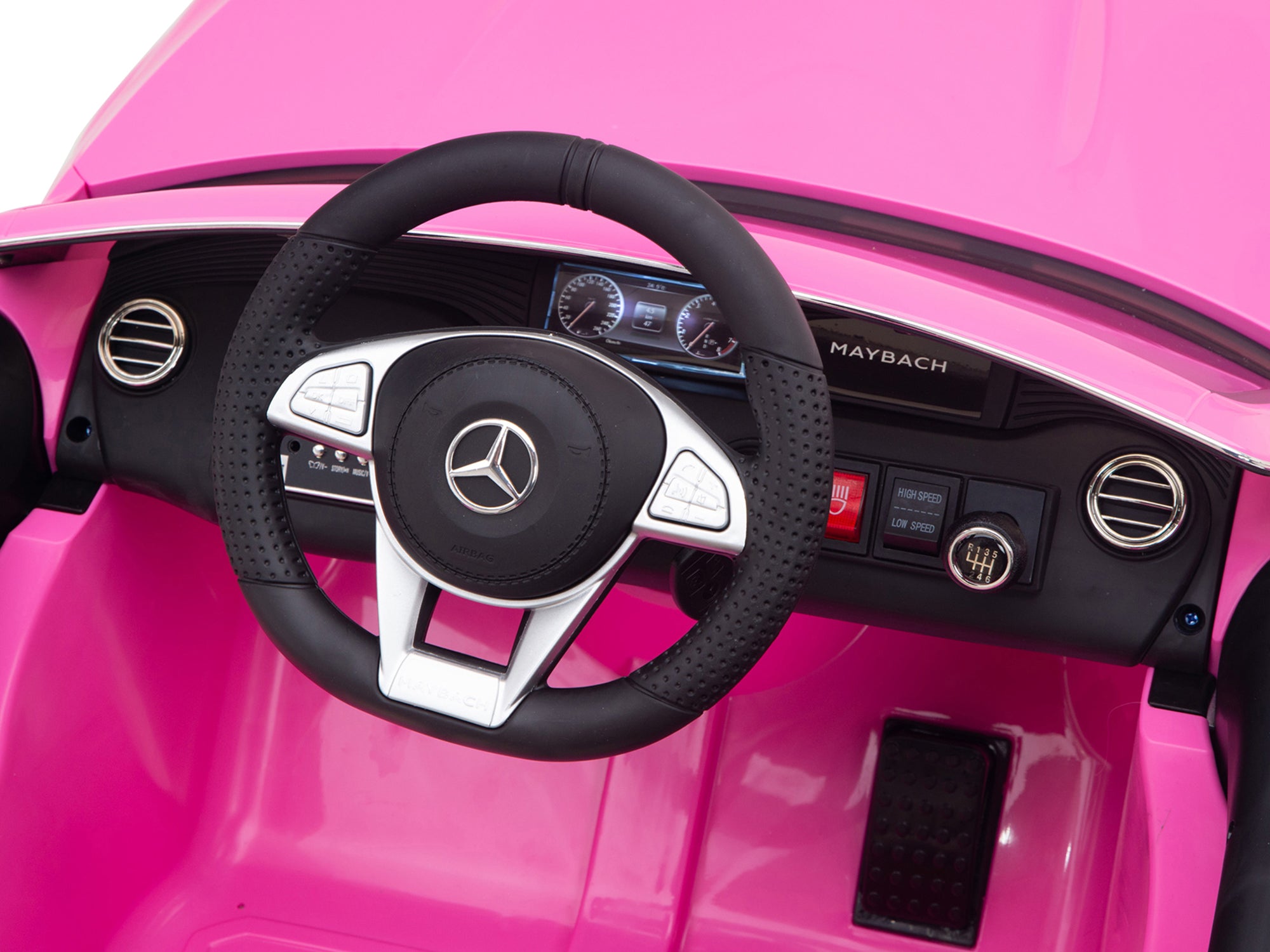 12V Mercedes Benz Maybach Kids Electric Ride-On Car with Parent Remote Control, Built-in Radio & MP3 Player - Pink Luxury Toy Car for Boys & Girls | Birthday Gift, Outdoor Play, Driveway Fun
