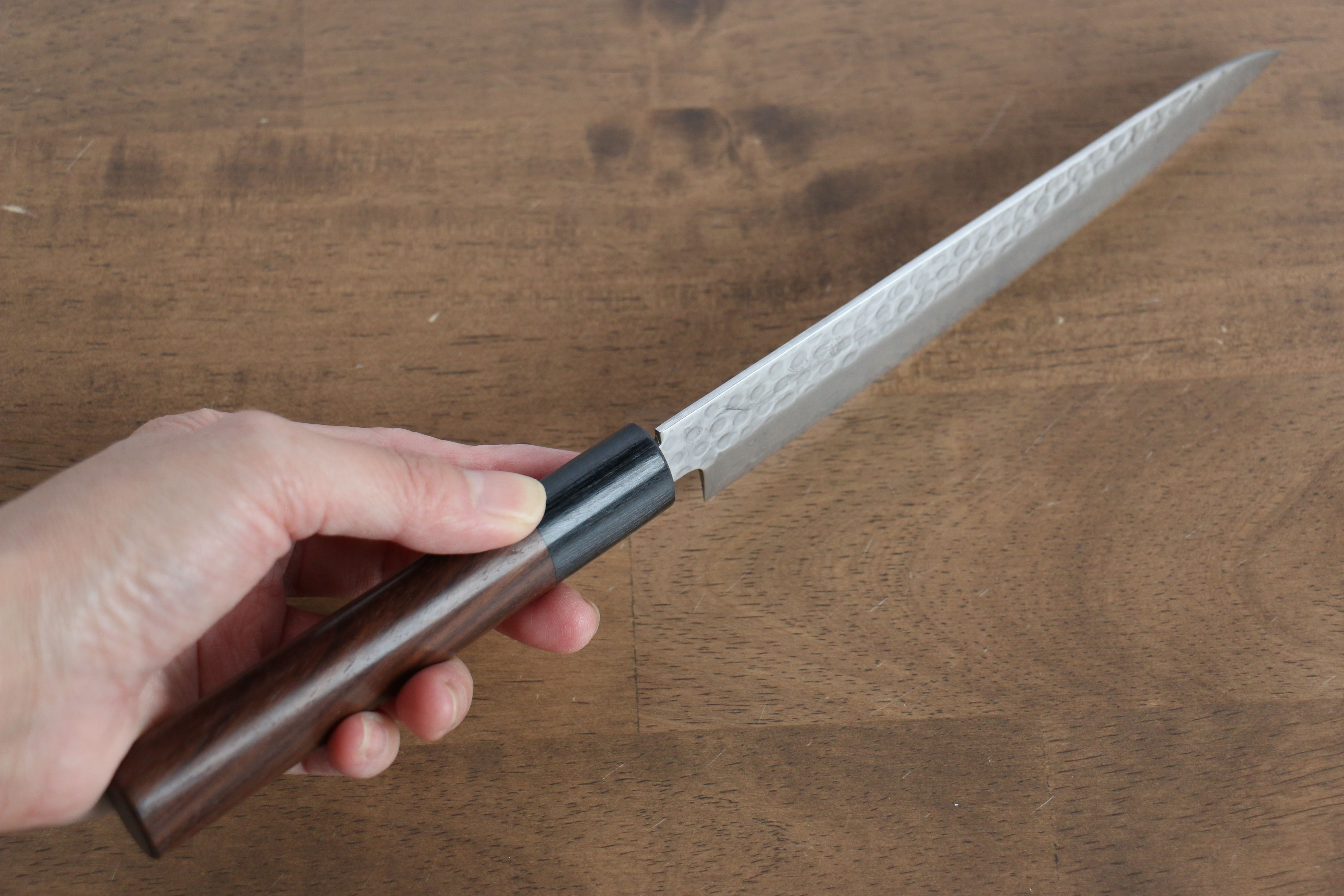 Premium Seisuke VG10 16-Layer Hammered Damascus Petty Utility Knife - 150mm Shitan Handle - Perfect for Slicing Fruits, Vegetables & Precision Kitchen Tasks
