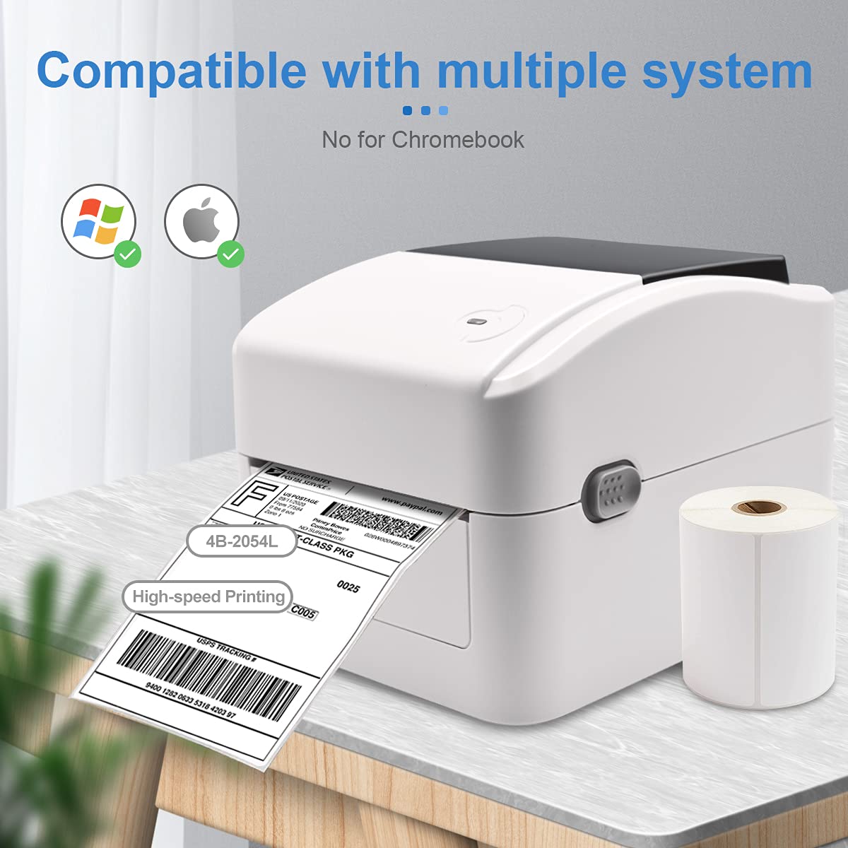 micmi Thermal Shipping Label Printer - 2100 Labels (6 Rolls, 4x6 Size) for Amazon, eBay, Etsy, Shopify, ShipStation, UPS, USPS, FedEx, DHL | Compatible with Windows & Mac | Perfect for E-commerce Shipping & Small Business Logistics