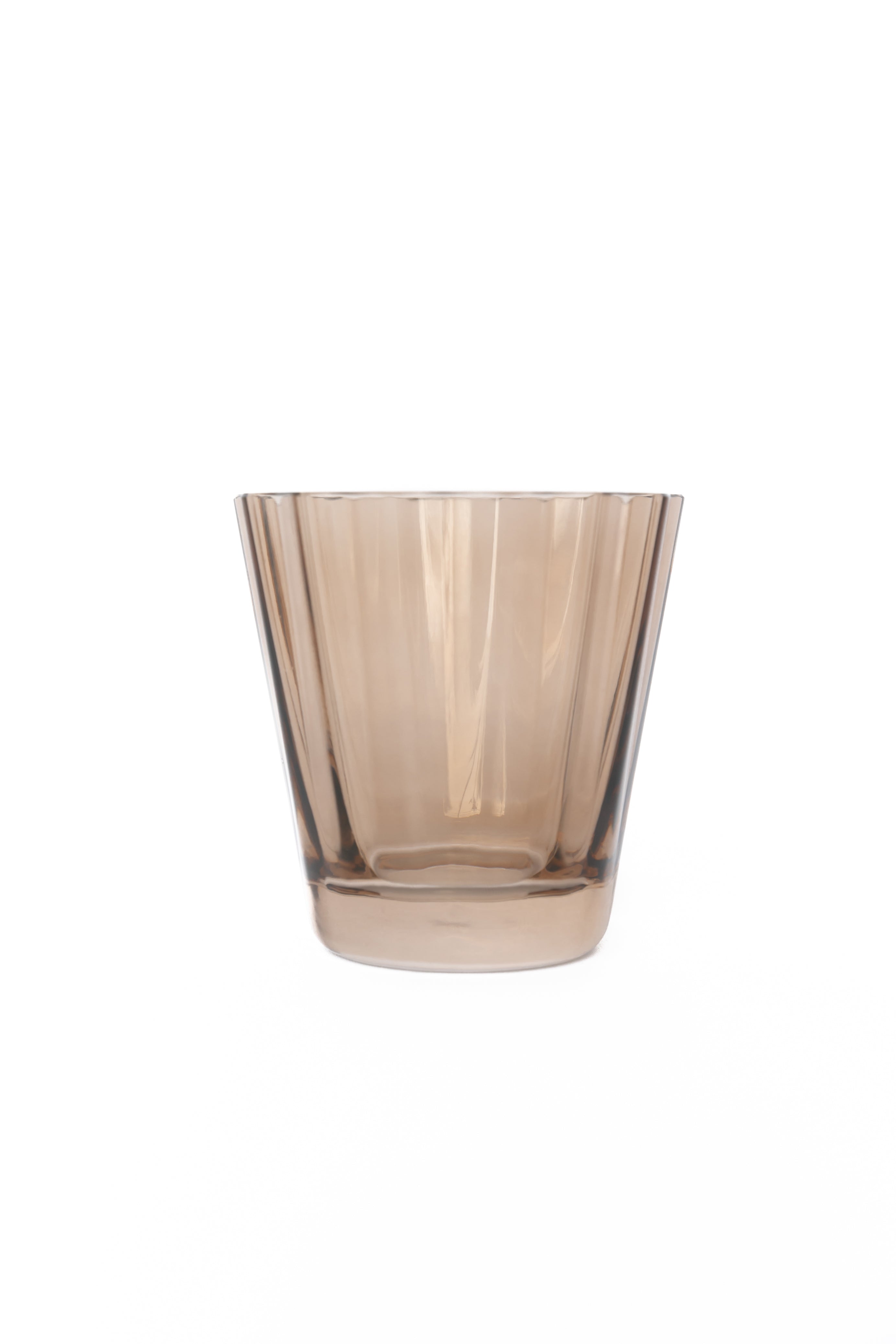 Estelle Colored Sunday Lowball Glasses - Set of 6 in Mocha Mousse (Amber Smoke) | Elegant Cocktail & Whiskey Drinking Glasses for Home Bar, Dinner Parties & Entertaining