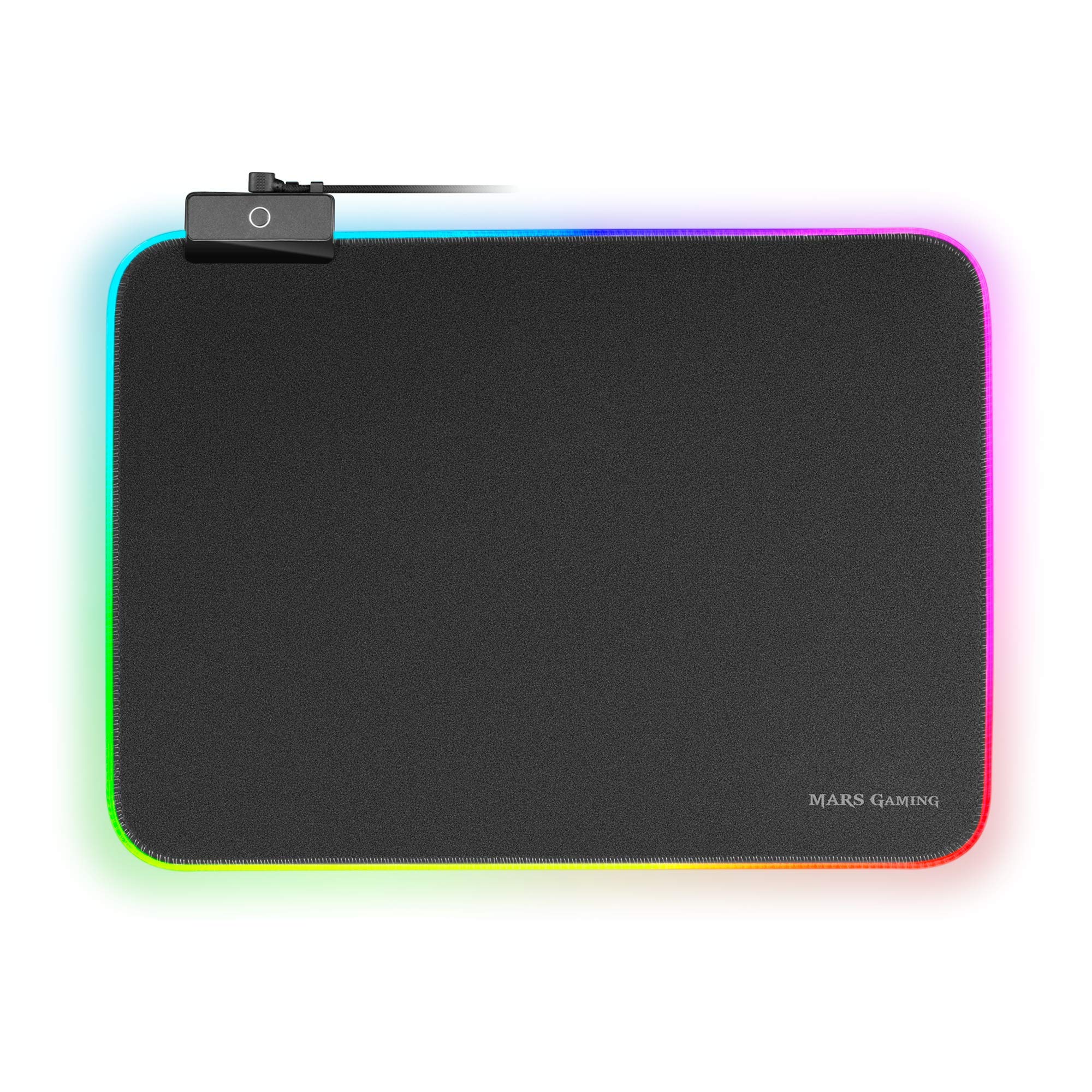 Mars Gaming MMPRGBL RGB Gaming Mouse Pad - Chroma RGB Lighting, Nanotextile Surface (365x265x4mm) for PC, PS5, Xbox - Perfect for Esports, Streaming & Office Work