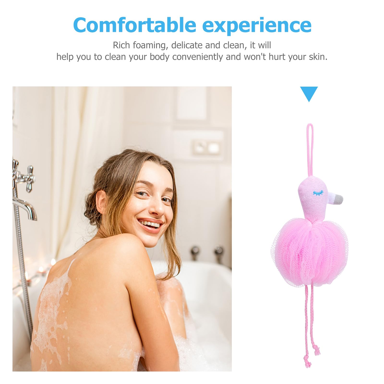 3-Pack Eco-Friendly Bath Sponge Pouf - Soft Shower Scrubber for Adults & Kids, Hawaiian-Themed Body Wash Ball, Exfoliating Shower Puff for Spa, Baby Bath, and Party Favors - Biodegradable PE Material