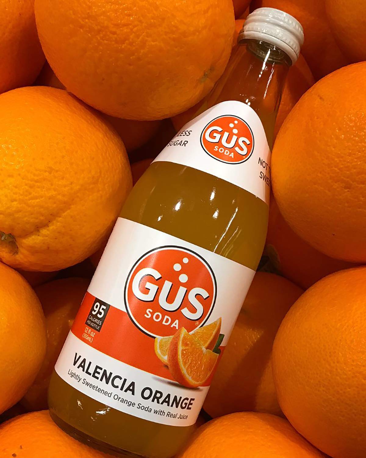 GuS Soda - Dry Valencia Orange - 12 oz (6 Glass Bottles) | Premium Sparkling Citrus Drink | Perfect for Parties, Picnics & Refreshing Moments